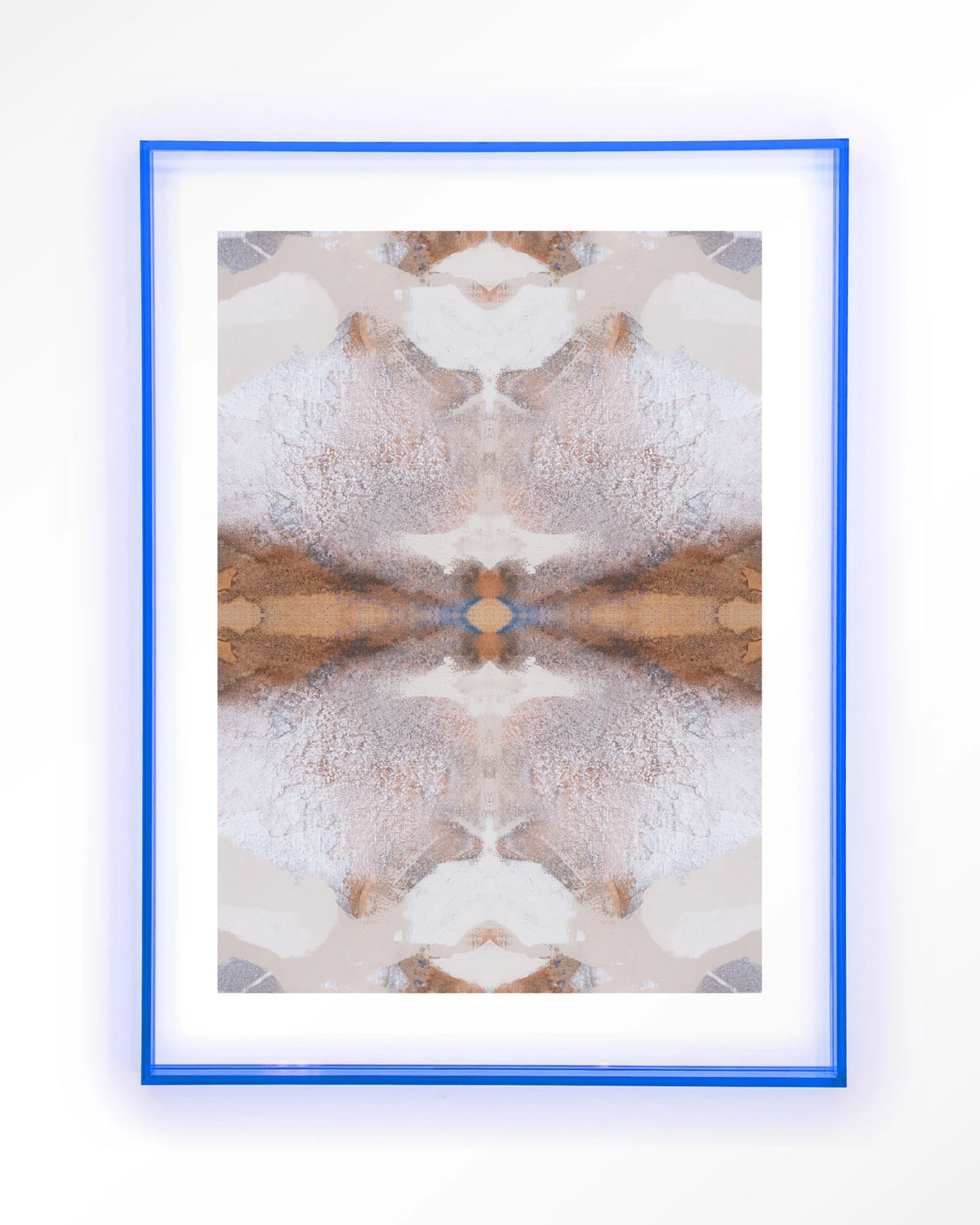 Spanish Eagle – abstract in beige en bruin – Art print – Acryl lichtblauw