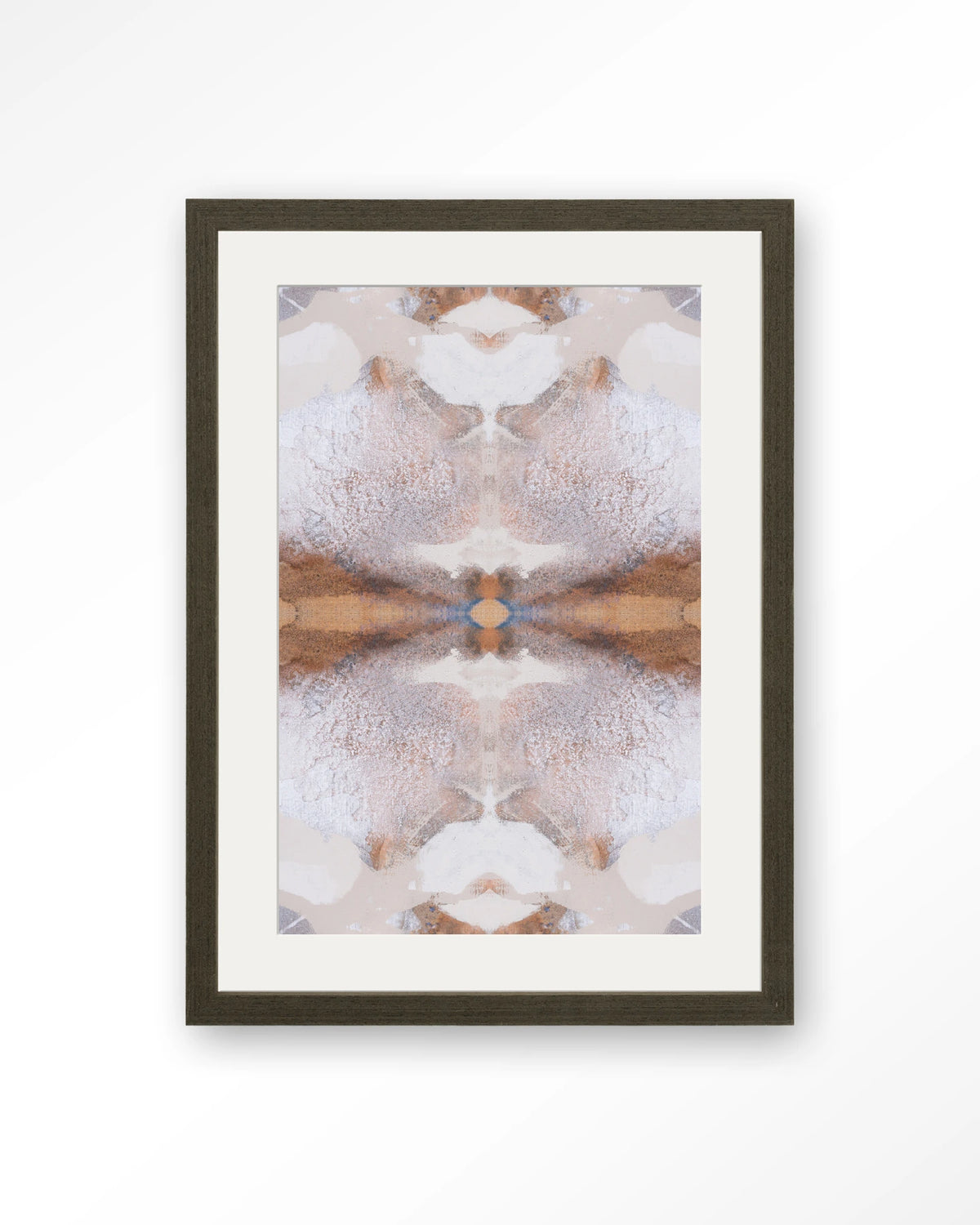 Spanish Eagle – abstract in beige en bruin – Art print – Hout donkerbruin + passe-partout