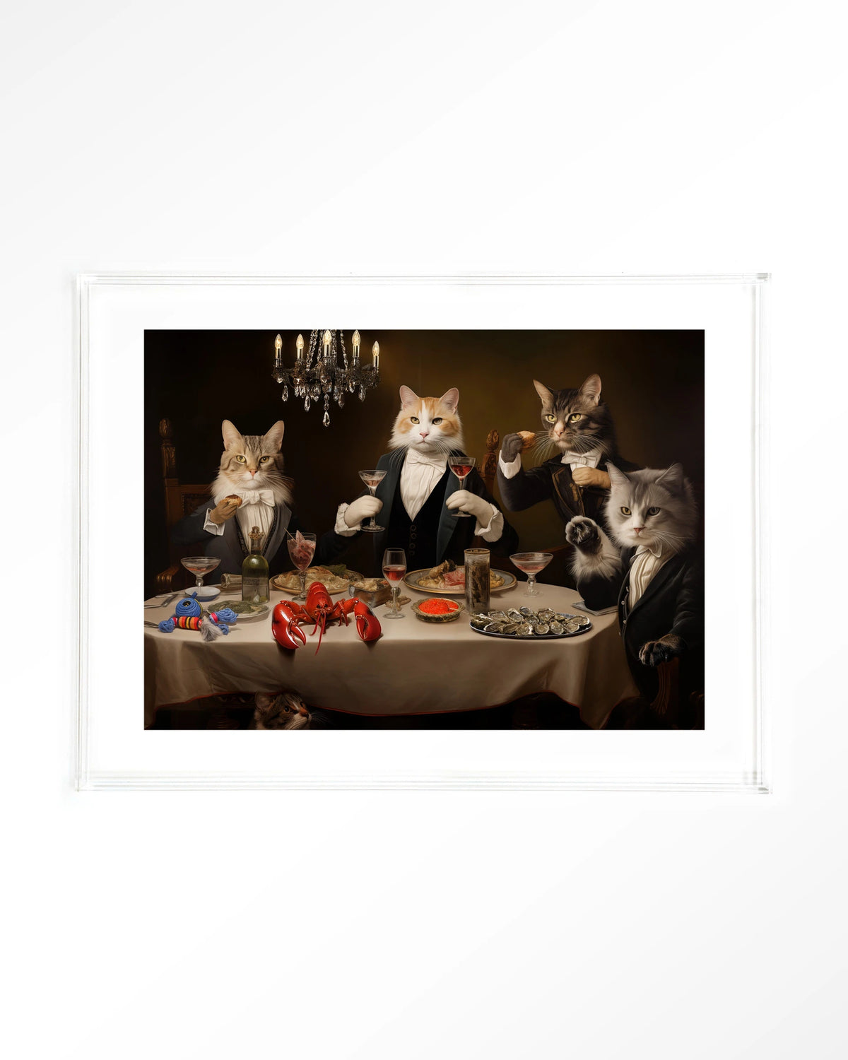 Cat Supper – katten aan diner – Art print – Acryl doorzichtig