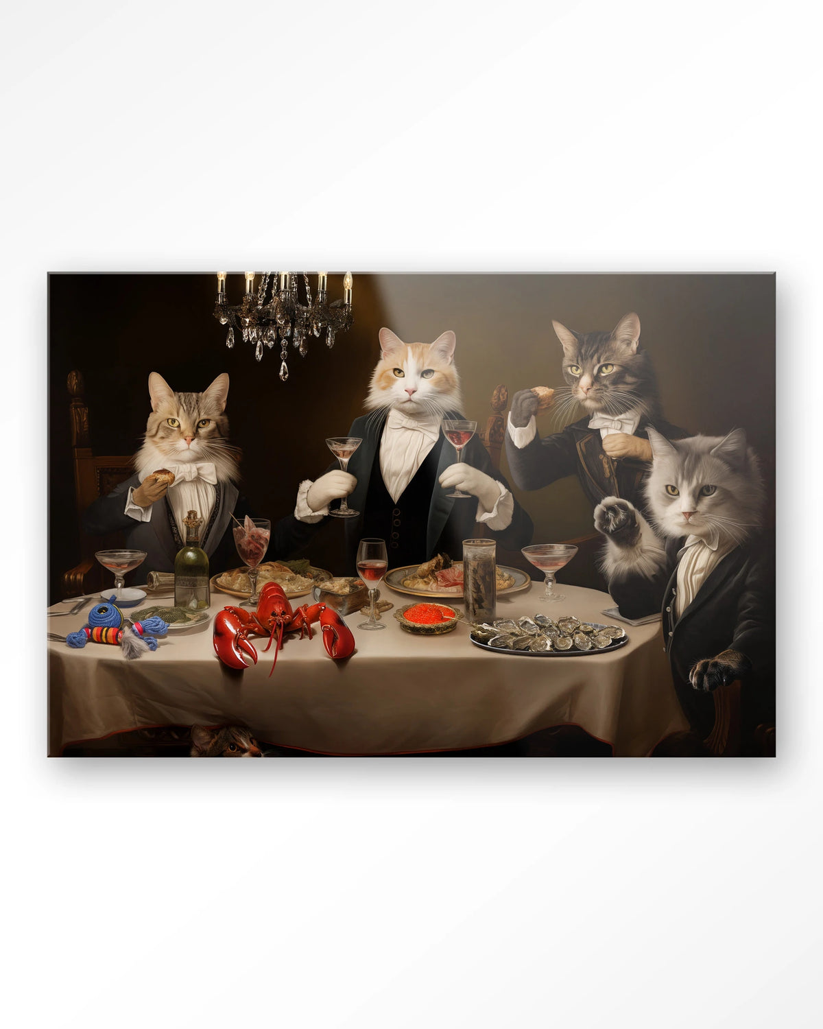 Cat Supper – katten aan diner – Glas – Blinde montage