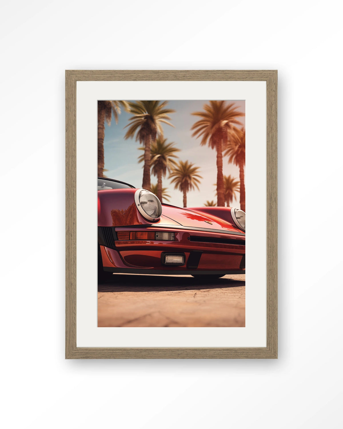 Palm Springs – Art print – Hout bruin + passe-partout