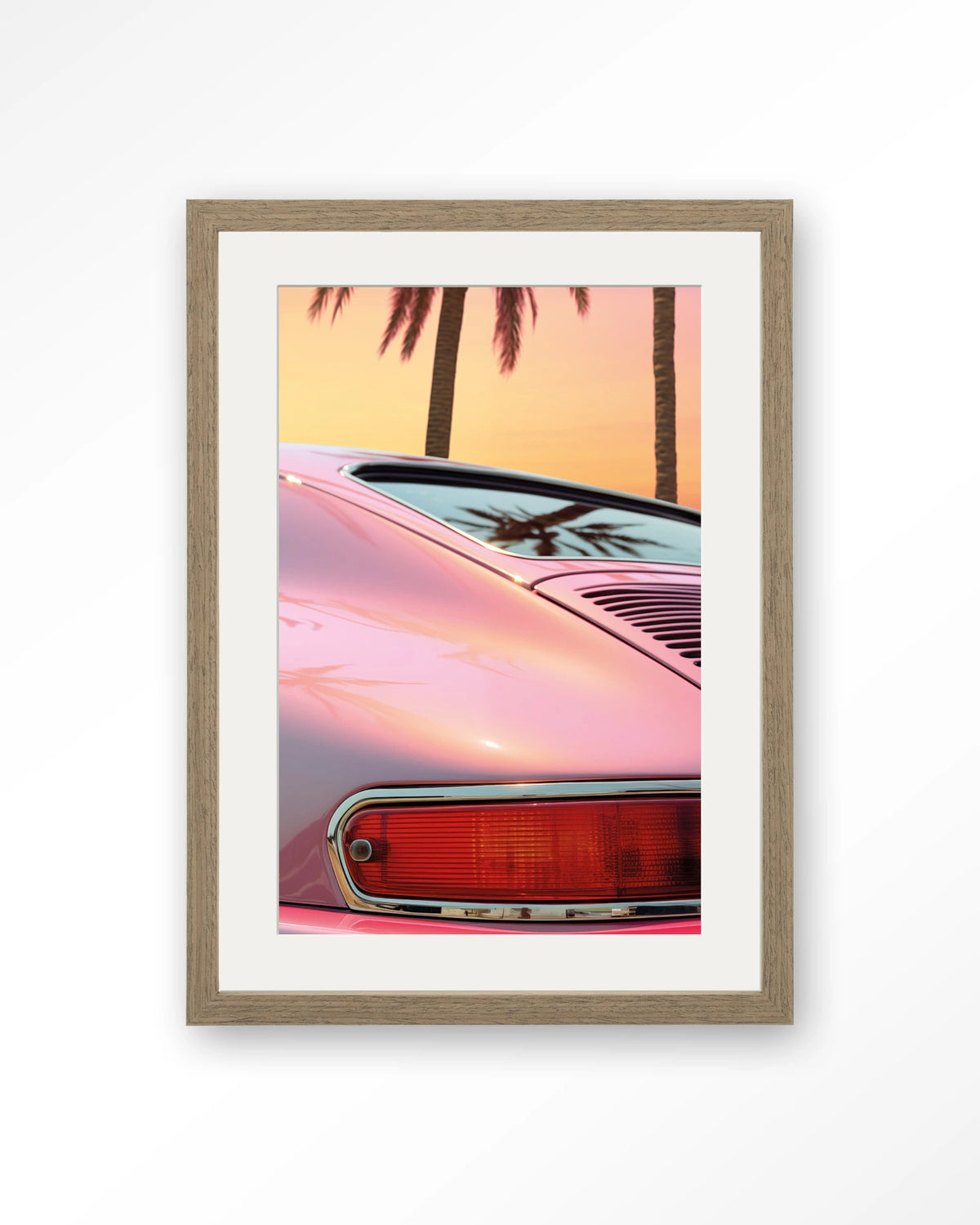 Miami Vice – Art print – Hout bruin + passe-partout
