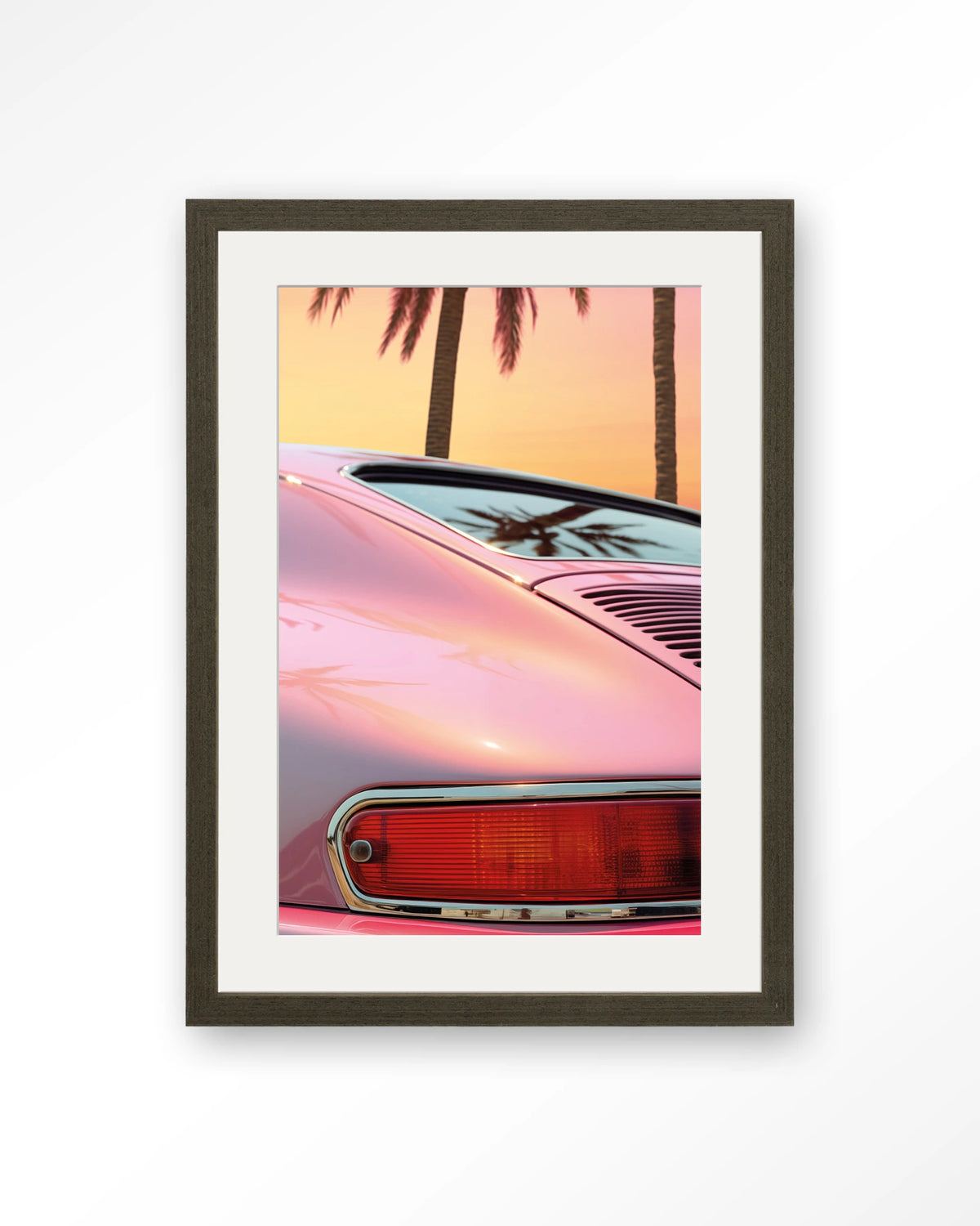 Miami Vice – Art print – Hout donkerbruin + passe-partout