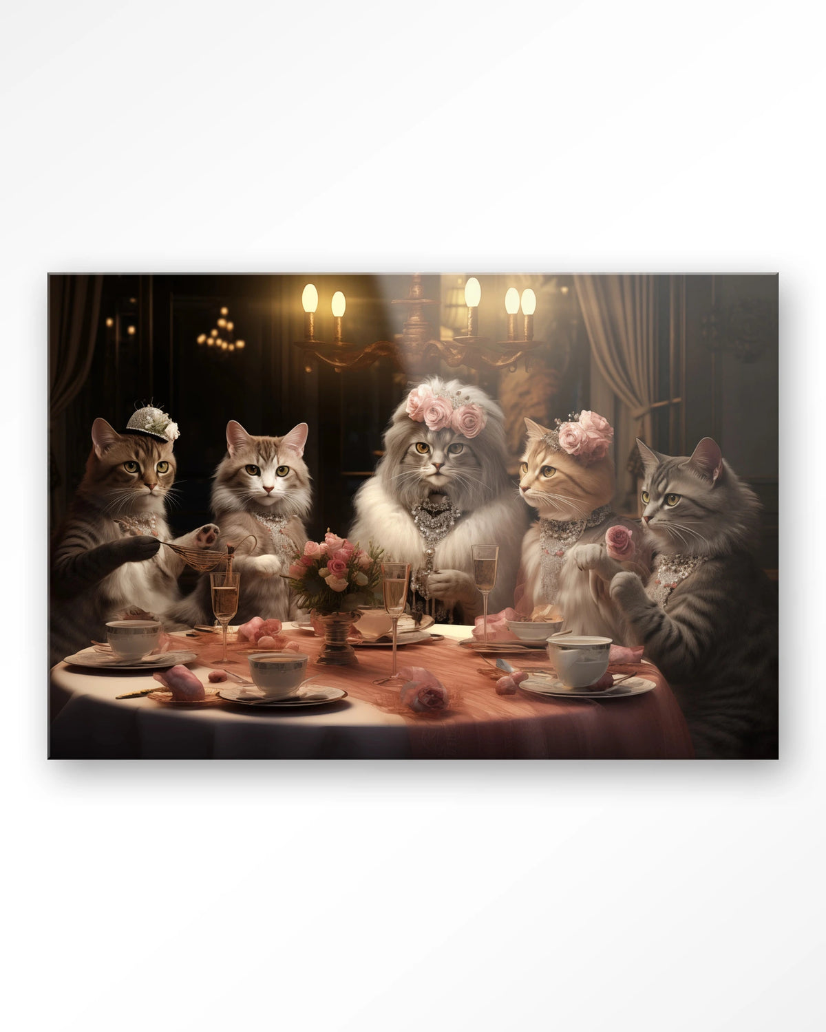 High Cat Tea – katten bij high tea – Glas – Blinde montage