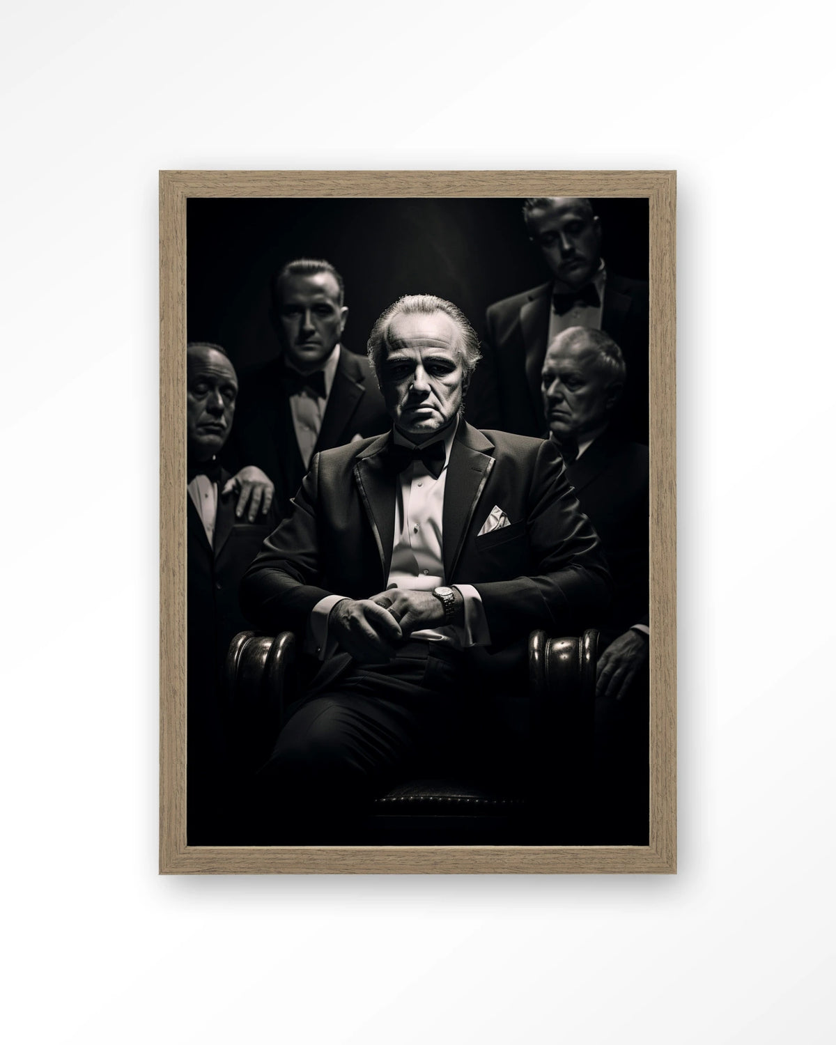 Dons Legacy – maffiabaas in zwart-wit – Art print – Hout bruin