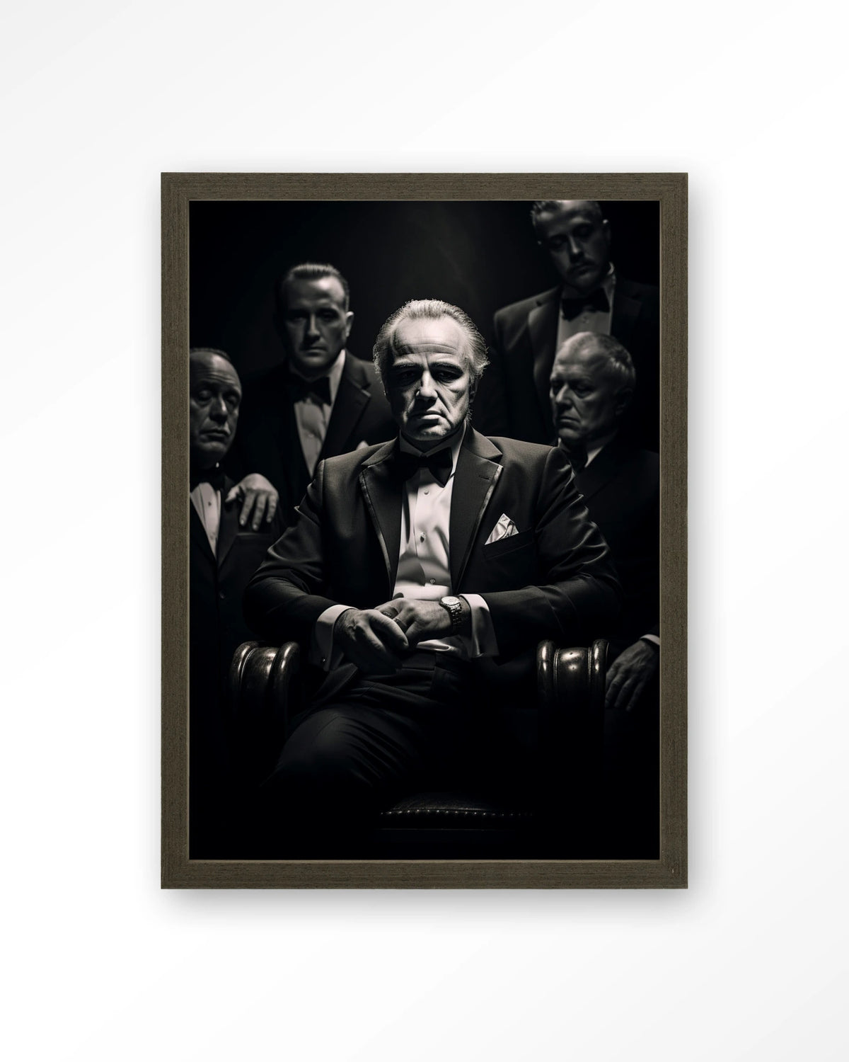 Dons Legacy – maffiabaas in zwart-wit – Art print – Hout donkerbruin