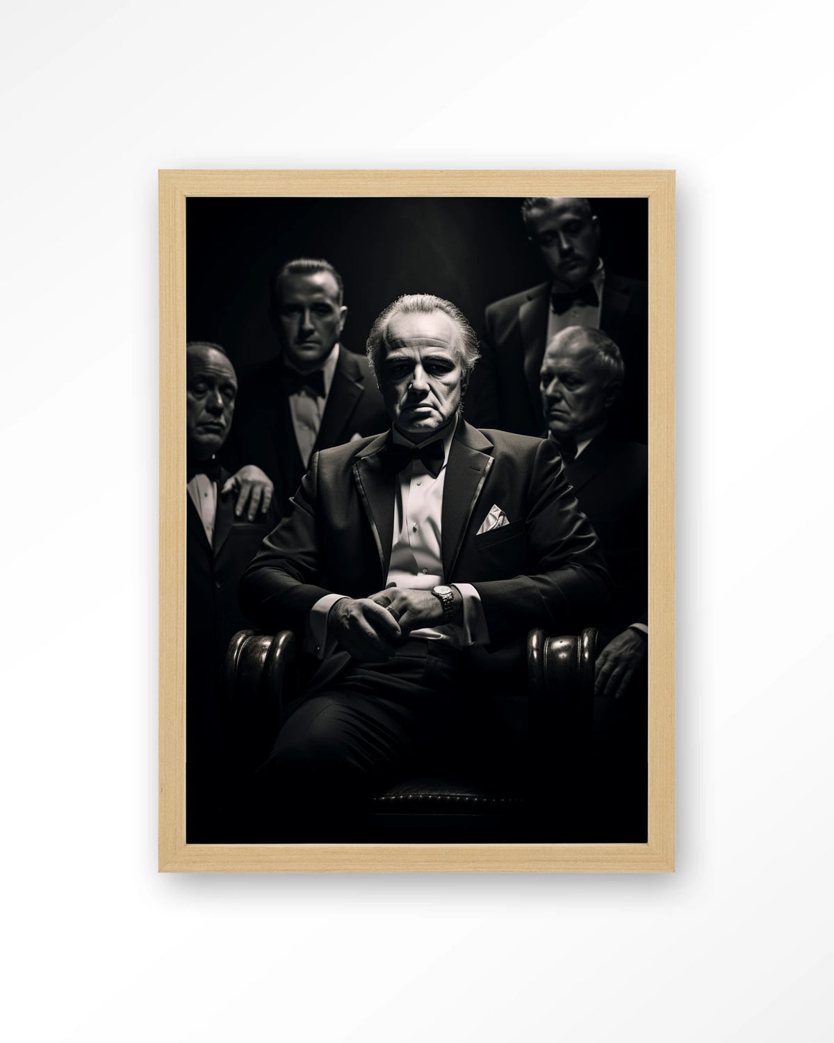 Dons Legacy – maffiabaas in zwart-wit – Art print – Hout naturel