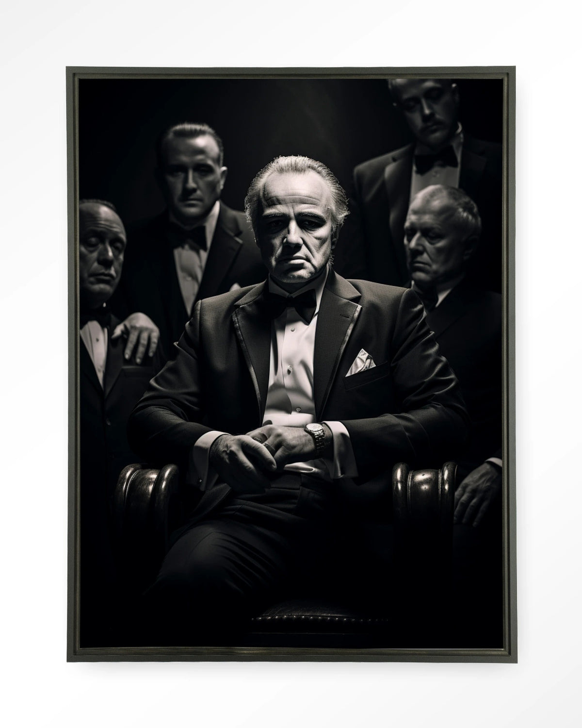 Dons Legacy – maffiabaas in zwart-wit – Wandkleed – Floating frame – zwart