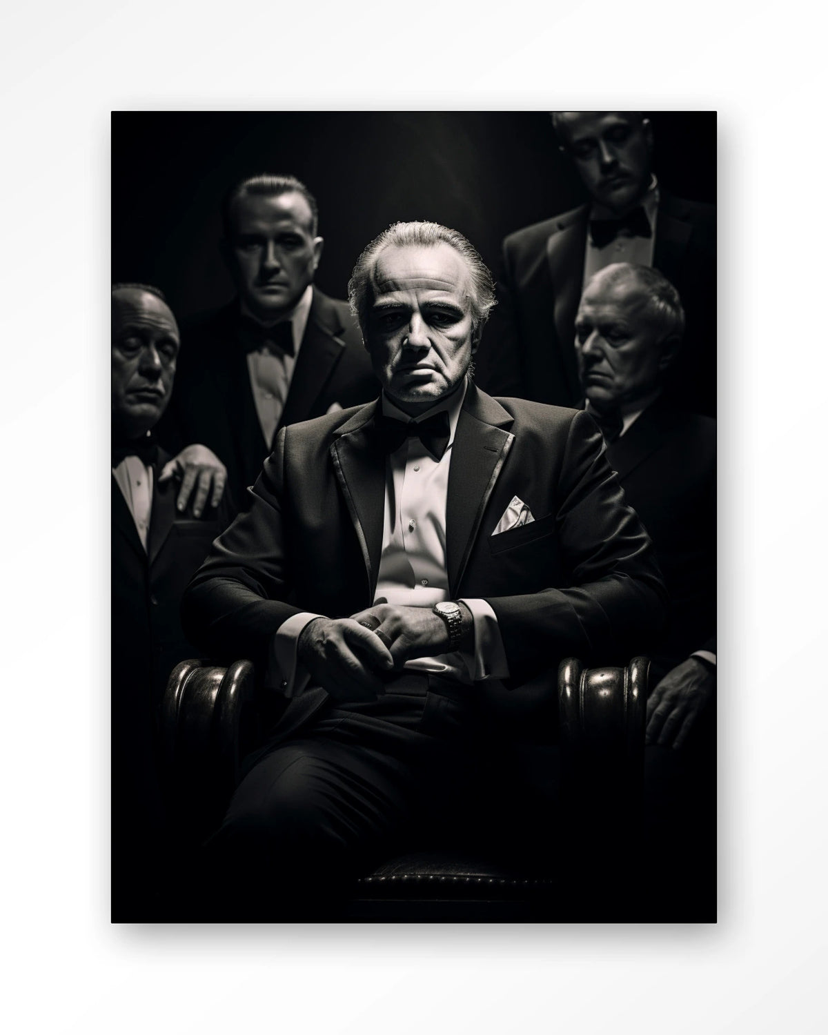 Dons Legacy – maffiabaas in zwart-wit – Wandkleed – Frame – zwart