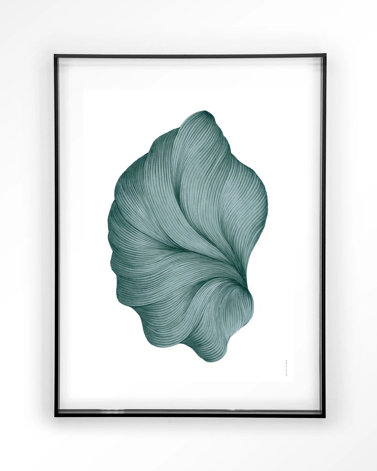 DWG-S – lijntekening in groenblauw – Art print – Acryl zwart