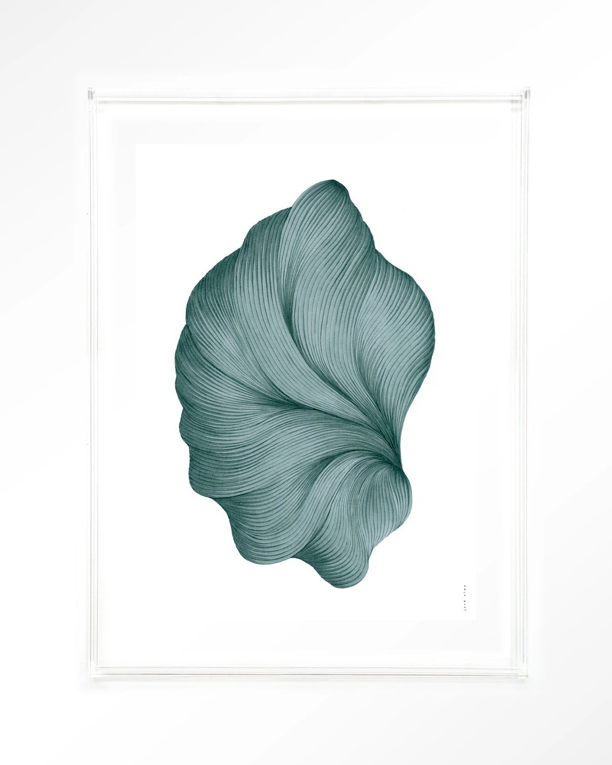 DWG-S – lijntekening in groenblauw – Art print – Acryl doorzichtig
