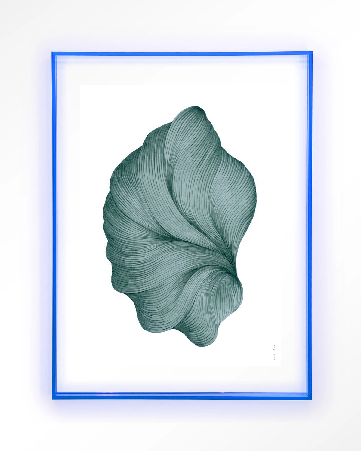 DWG-S – lijntekening in groenblauw – Art print – Acryl lichtblauw