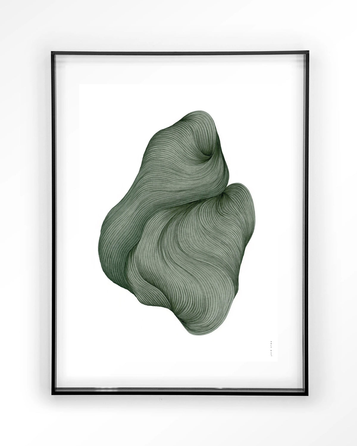 DWG-J – lijnkunst abstract in groen – Art print – Acryl zwart