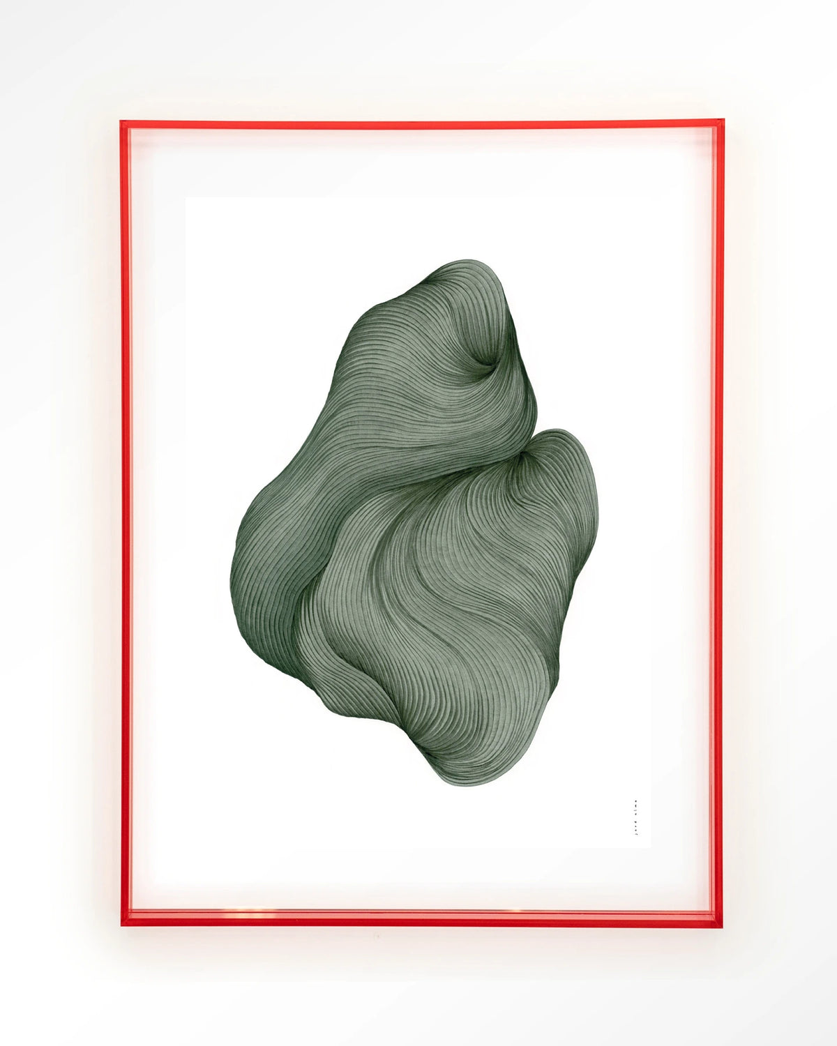 DWG-J – lijnkunst abstract in groen – Art print – Acryl roze