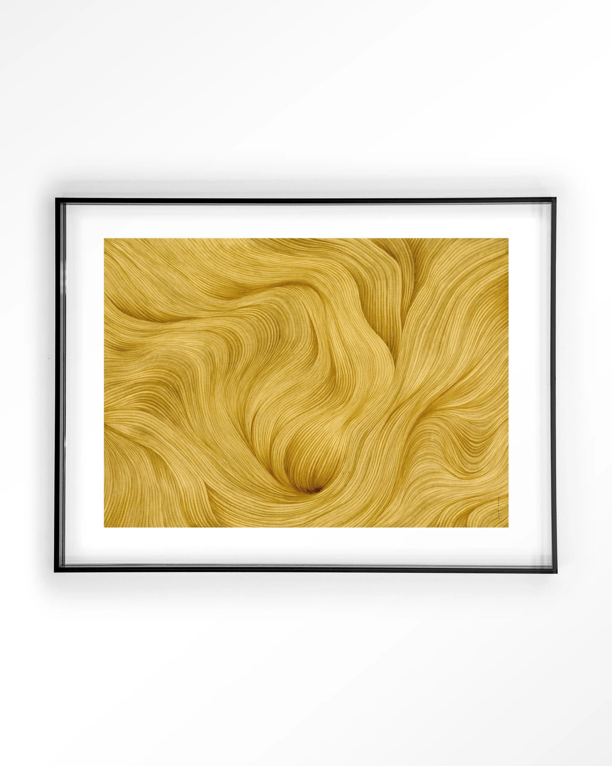 DWG-M – abstracte gouden golven – Art print – Acryl zwart