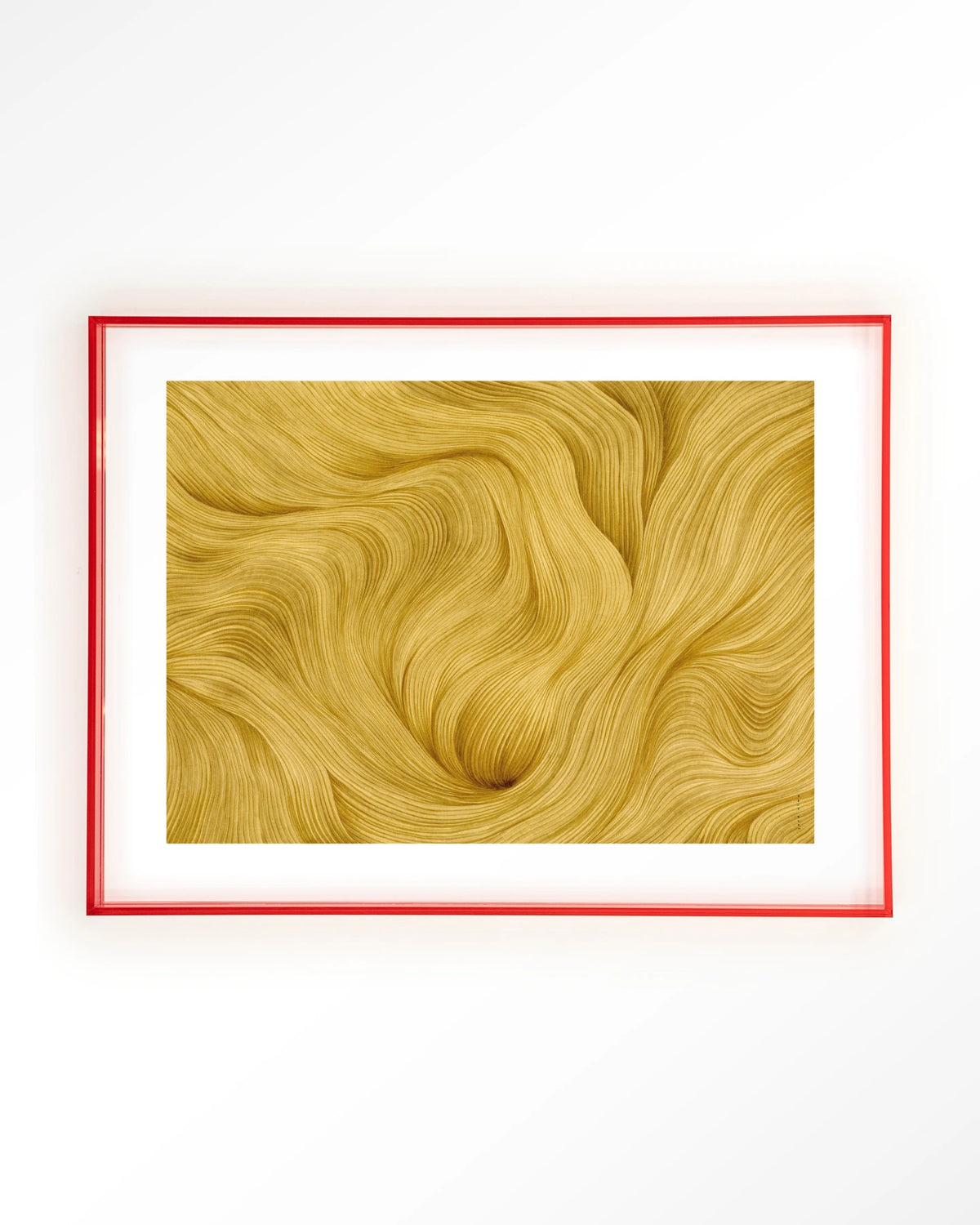 DWG-M – abstracte gouden golven – Art print – Acryl roze