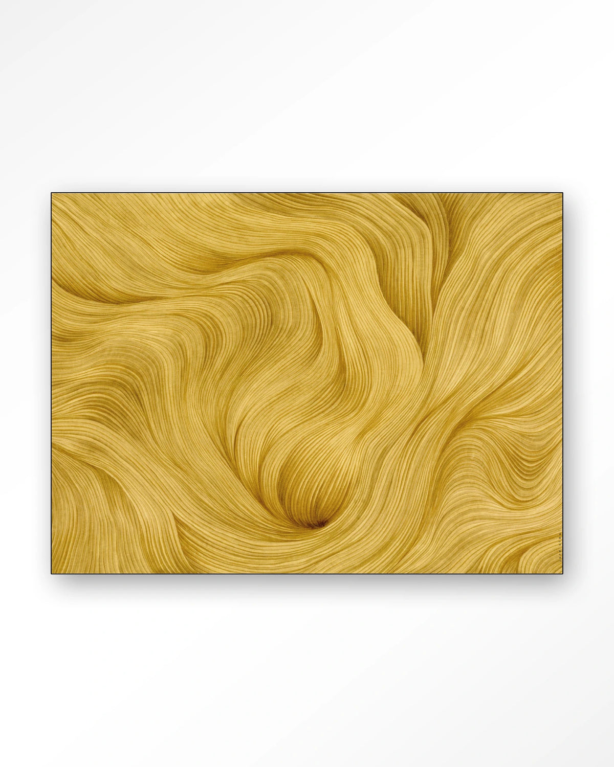 DWG-M – abstracte gouden golven – Wandkleed – Frame – zwart