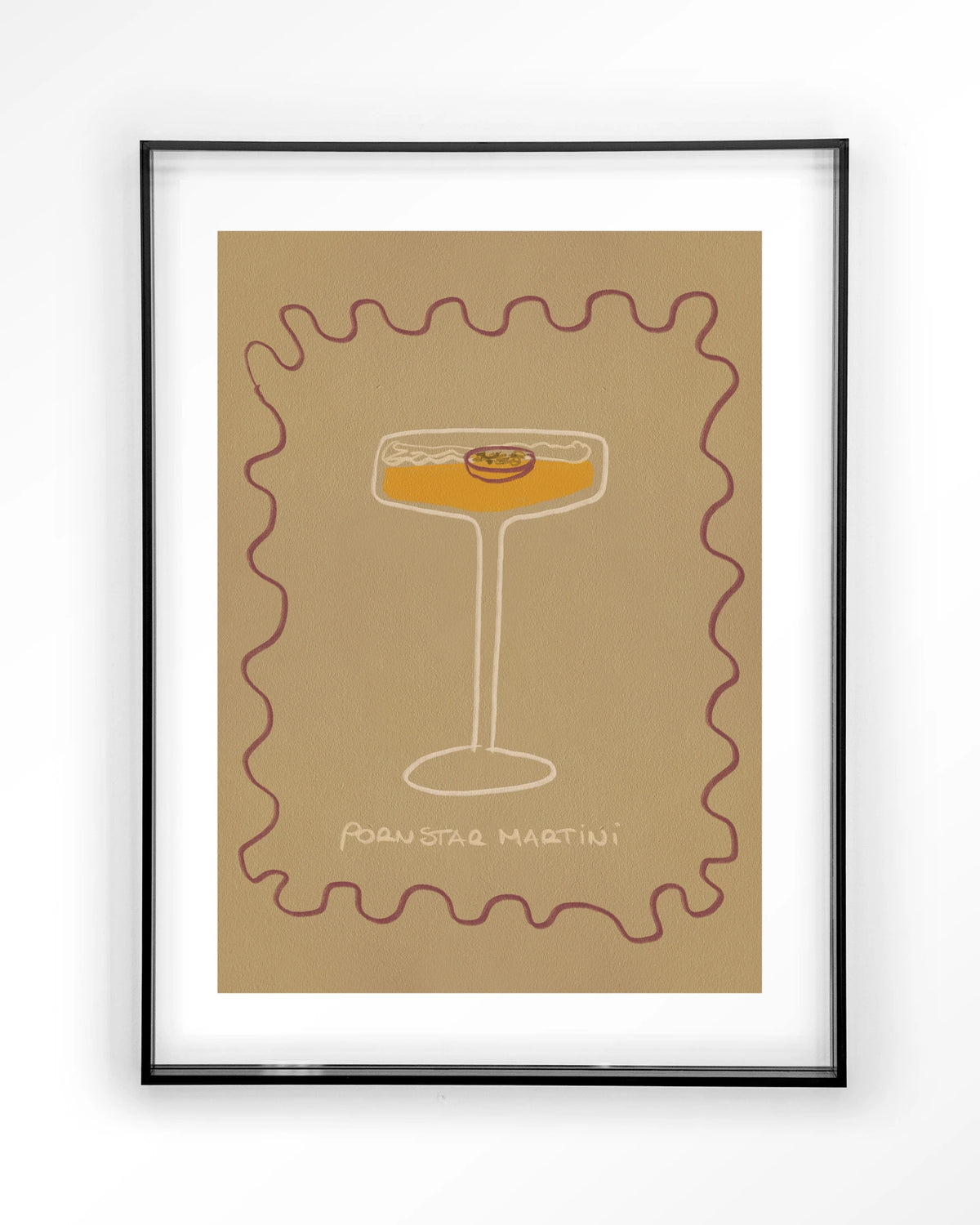 Poma – pornstar martini cocktail – Art print – Acryl zwart