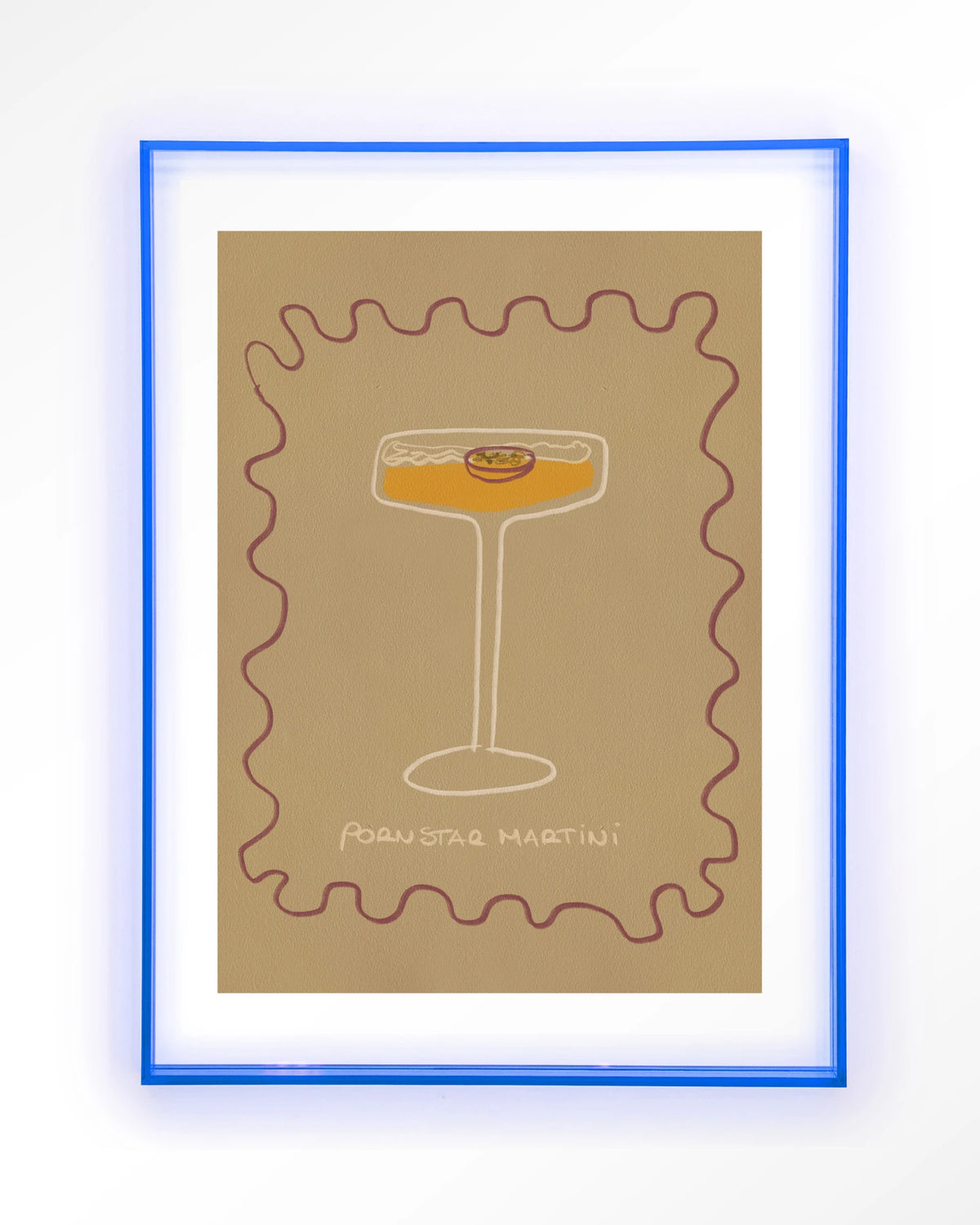 Poma – pornstar martini cocktail – Art print – Acryl lichtblauw