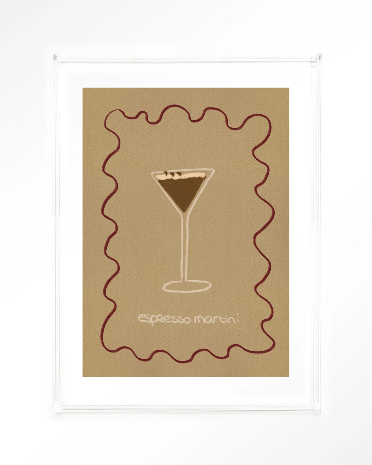Esma – espresso martini illustratie – Art print – Acryl doorzichtig