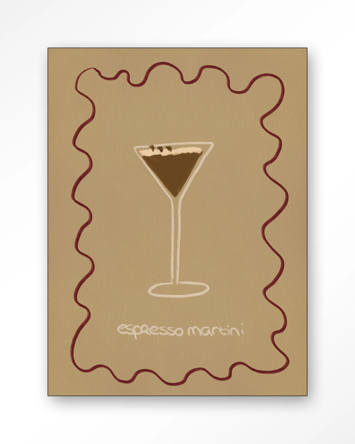 Esma – espresso martini illustratie – Wandkleed – Frame – zwart