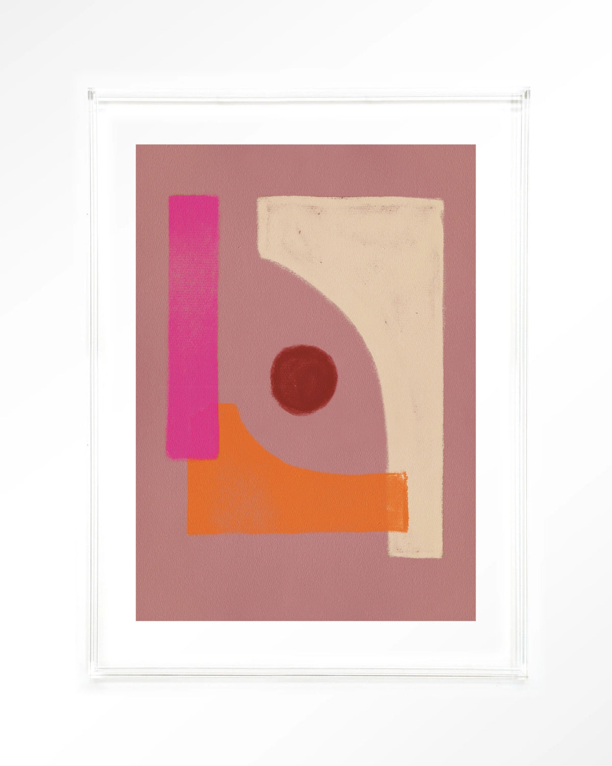 Indian Flavour – abstract in roze en oranje – Art print – Acryl doorzichtig