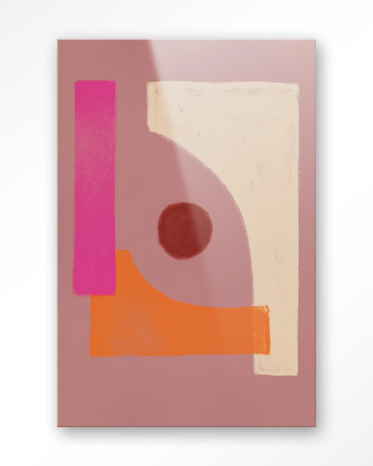 Indian Flavour – abstract in roze en oranje – Glas – Blinde montage