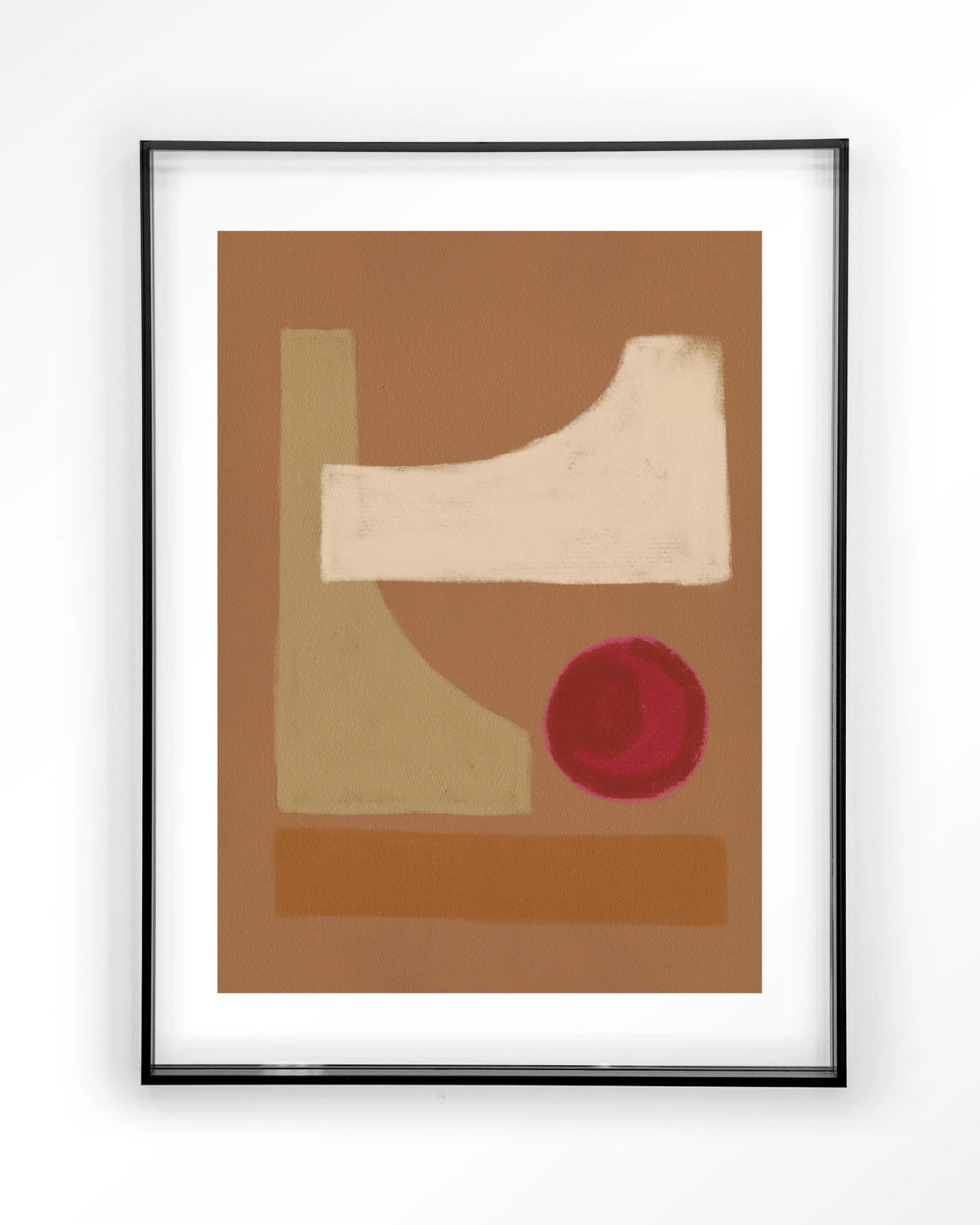 Spice – abstract in bruin en rood – Art print – Acryl zwart