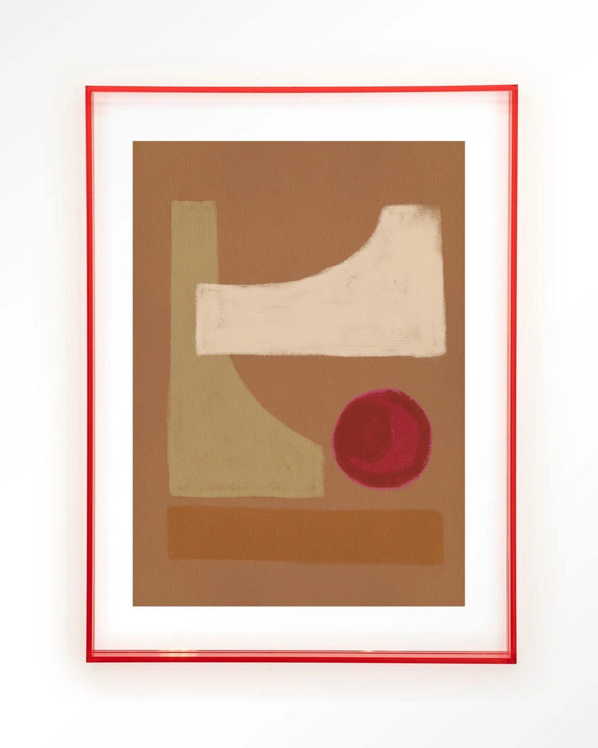 Spice – abstract in bruin en rood – Art print – Acryl roze