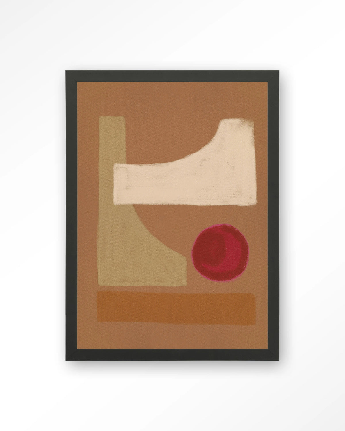 Spice – abstract in bruin en rood – Art print – Hout zwart