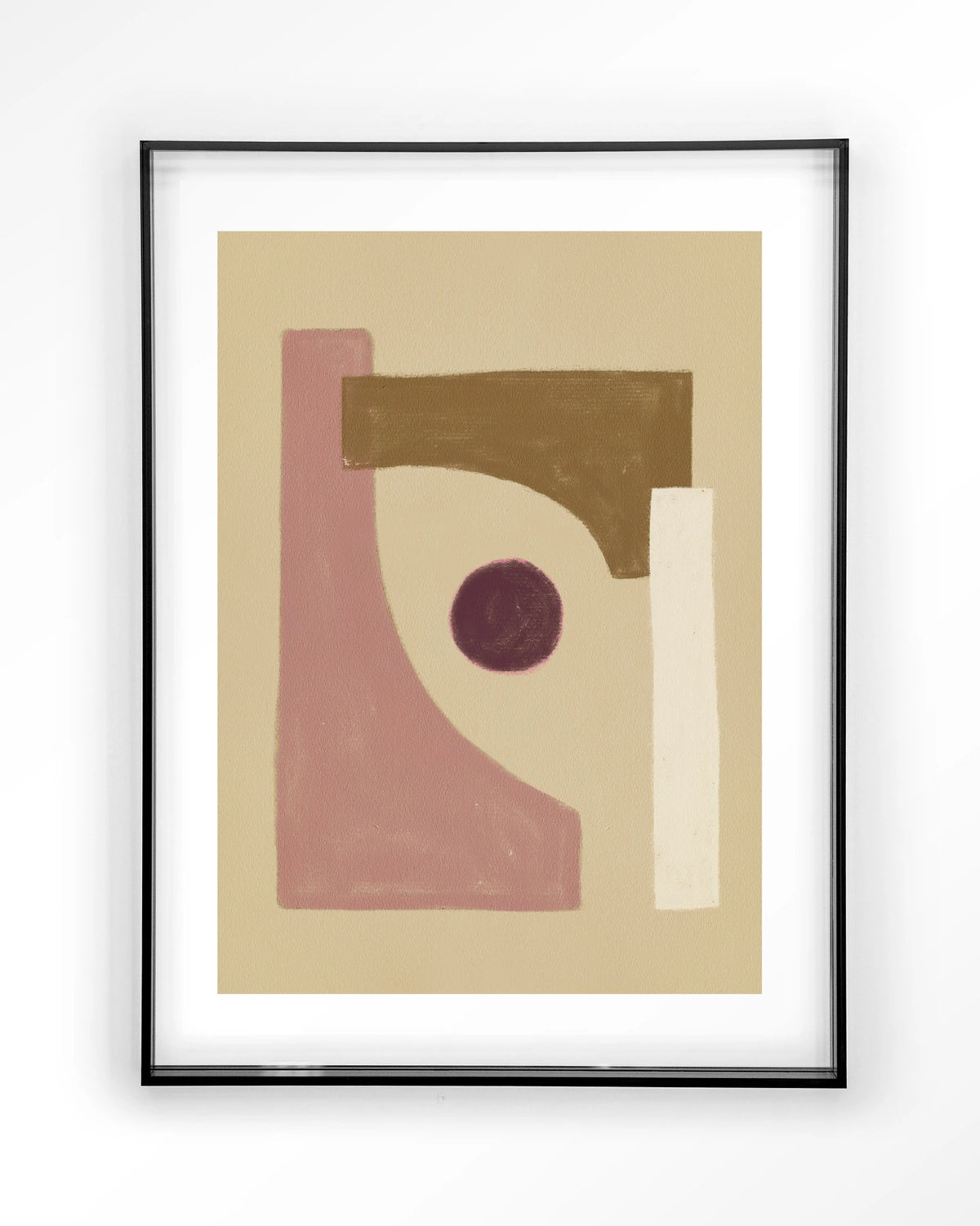 Herbs – abstract in roze en beige – Art print – Acryl zwart