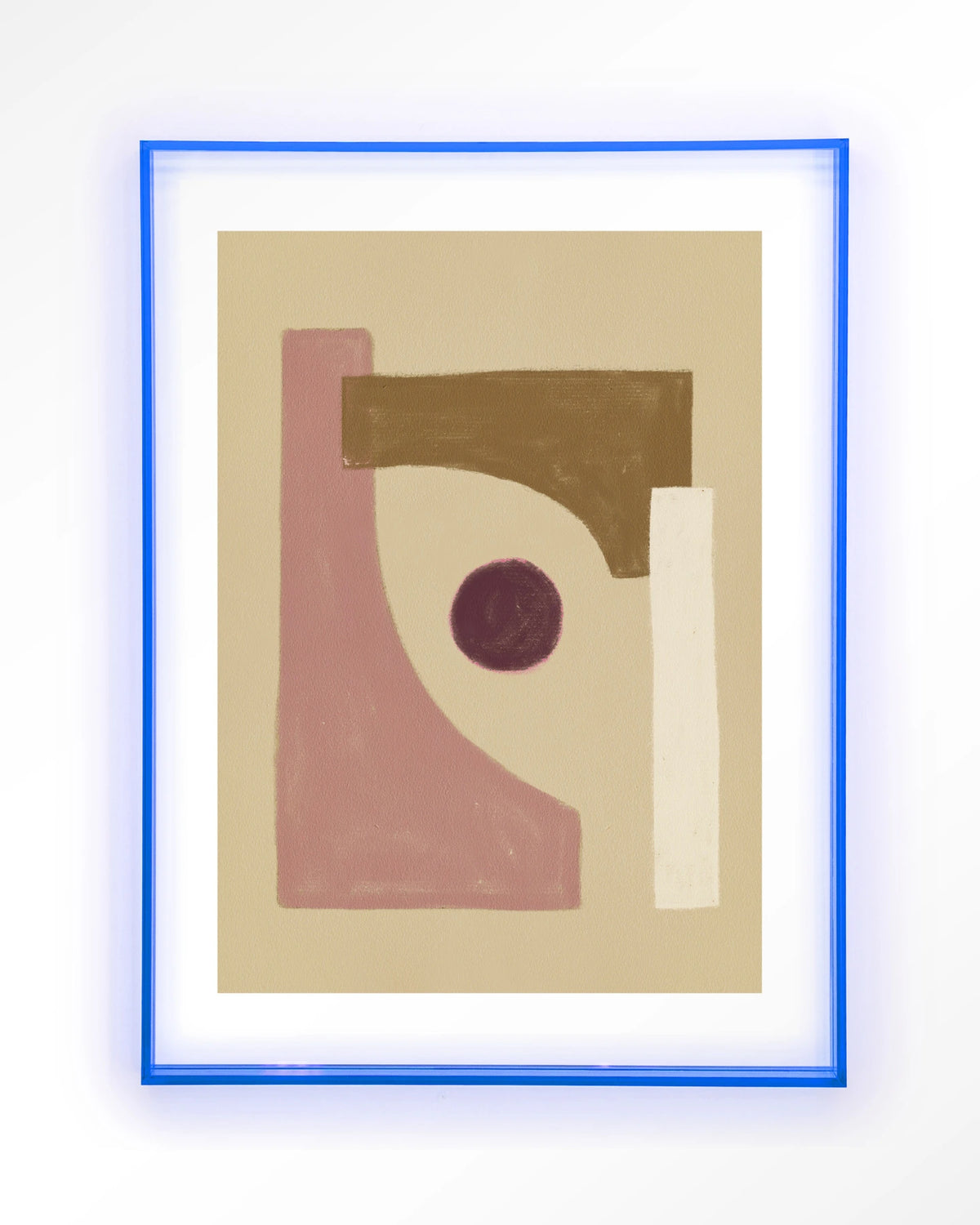 Herbs – abstract in roze en beige – Art print – Acryl lichtblauw