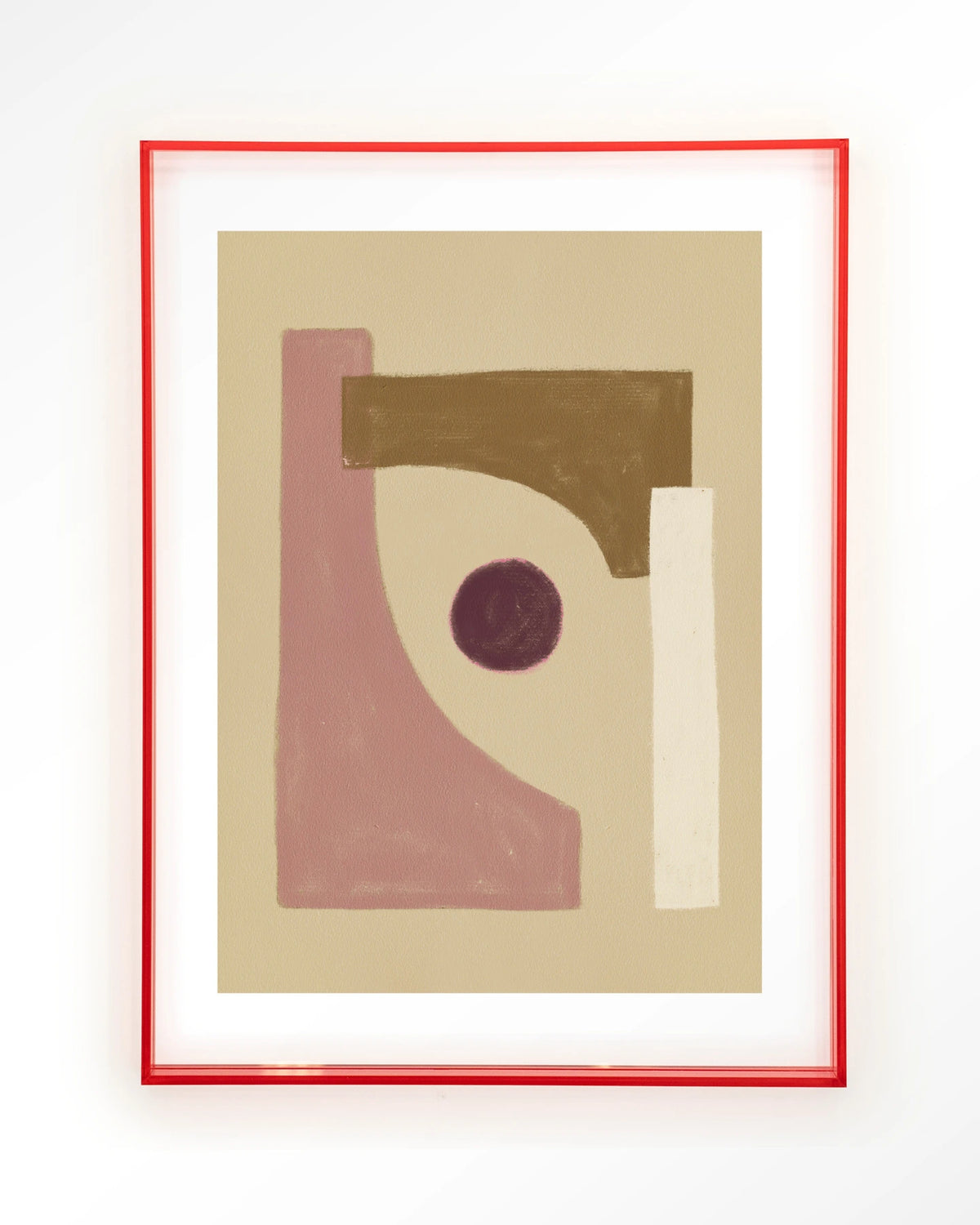Herbs – abstract in roze en beige – Art print – Acryl roze