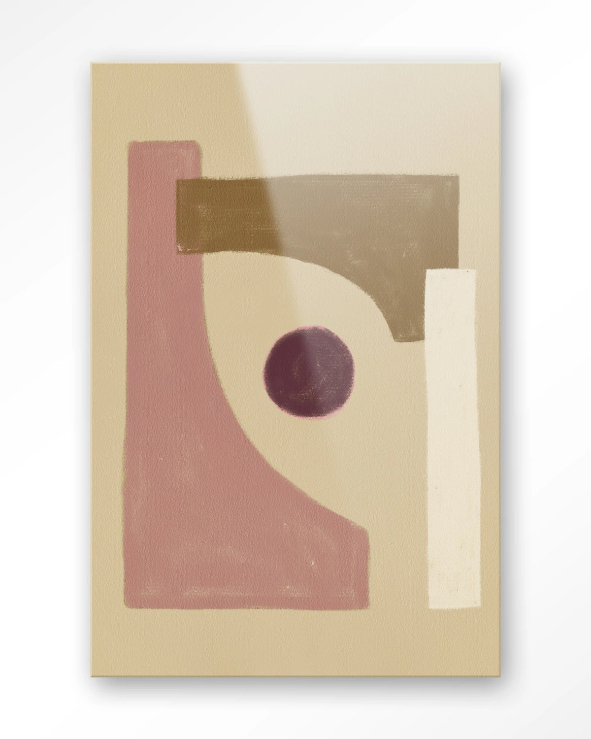 Herbs – abstract in roze en beige – Glas – Blinde montage