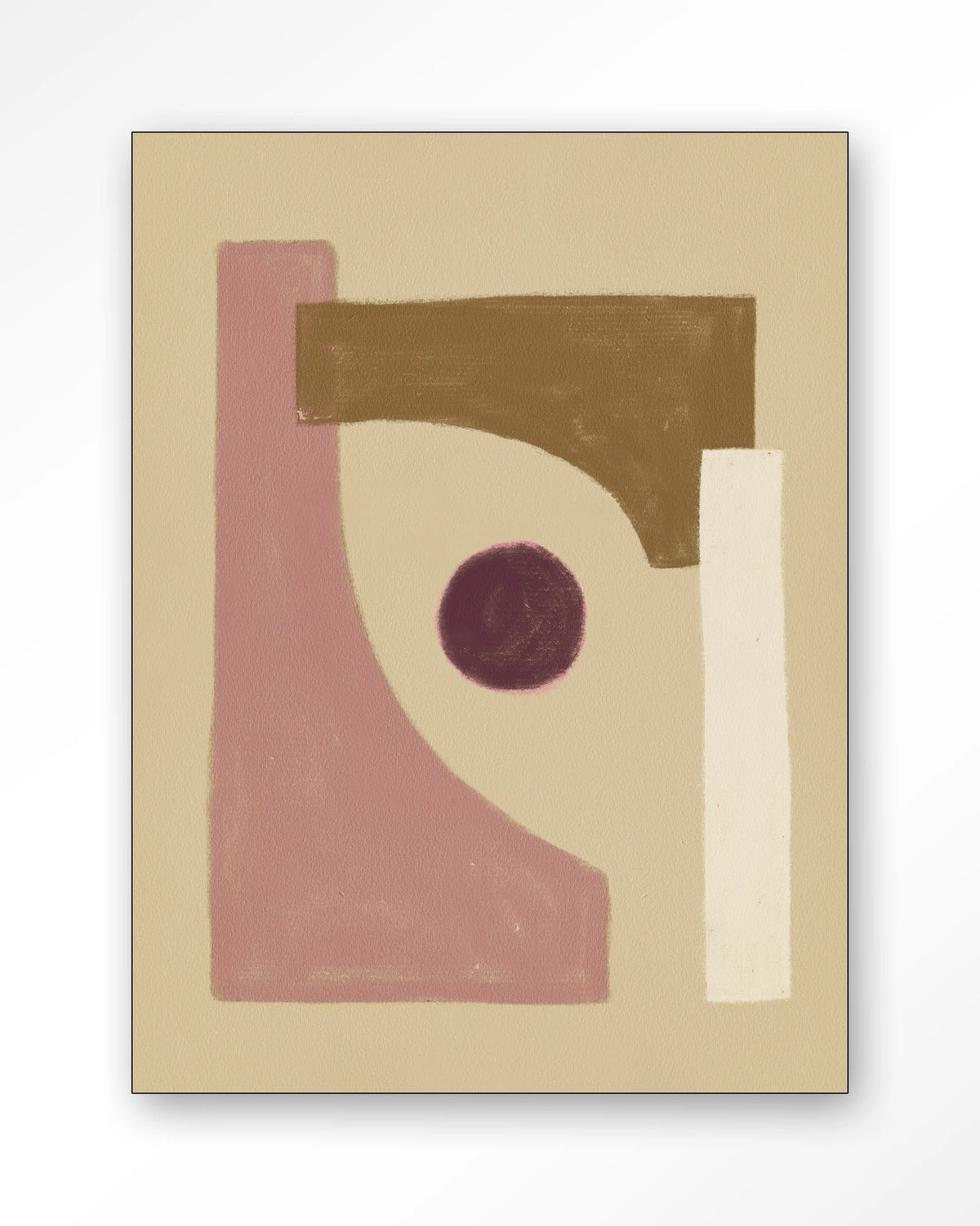 Herbs – abstract in roze en beige – Wandkleed – Frame – zwart