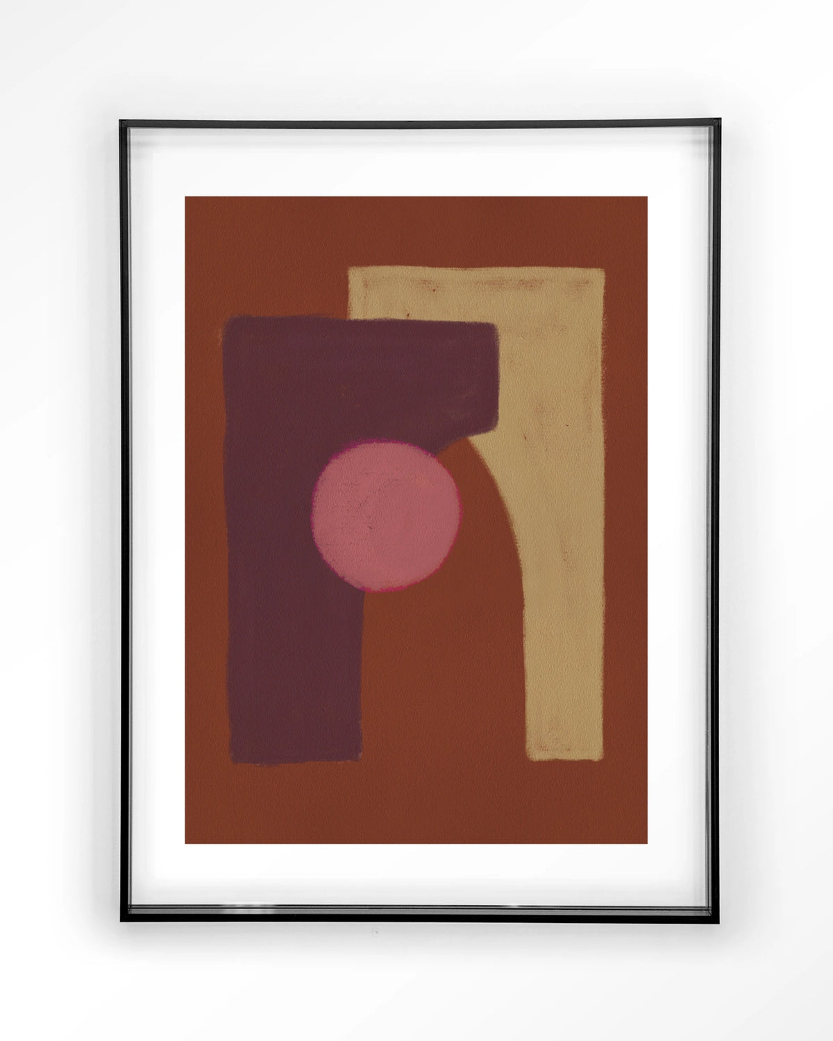 Herbal – abstract in bruin en roze – Art print – Acryl zwart