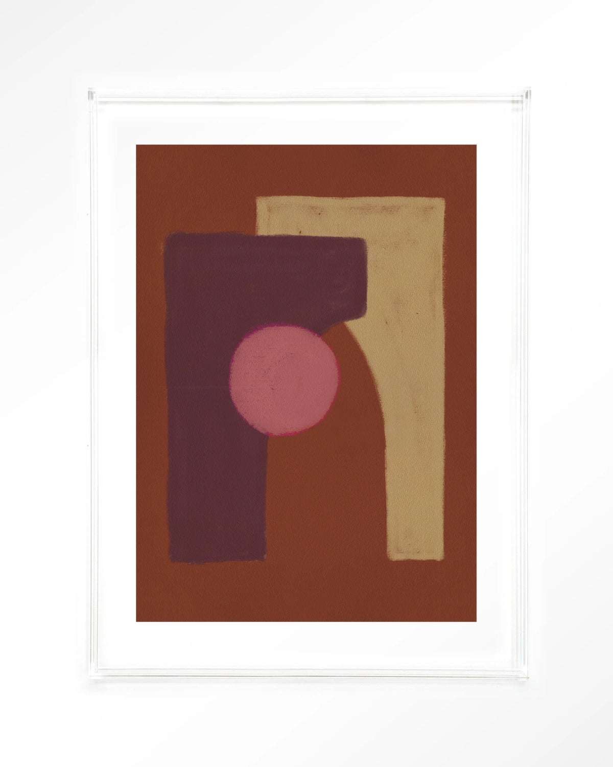 Herbal – abstract in bruin en roze – Art print – Acryl doorzichtig