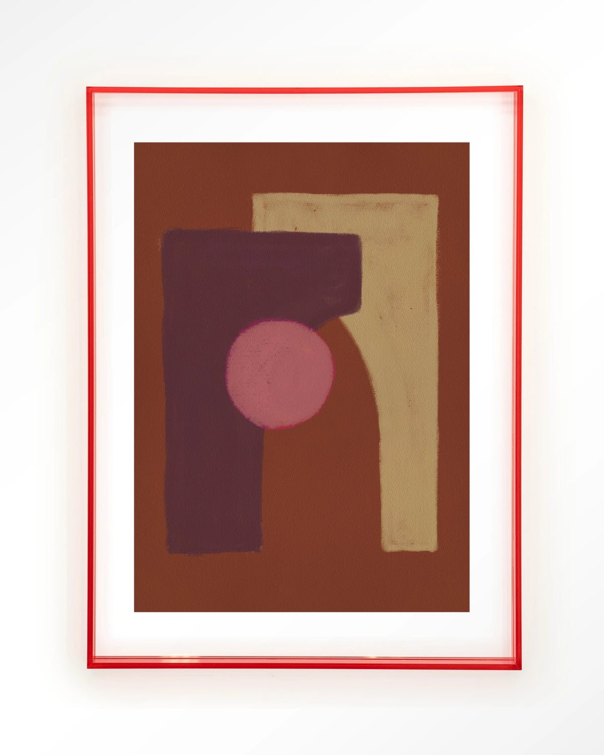 Herbal – abstract in bruin en roze – Art print – Acryl roze