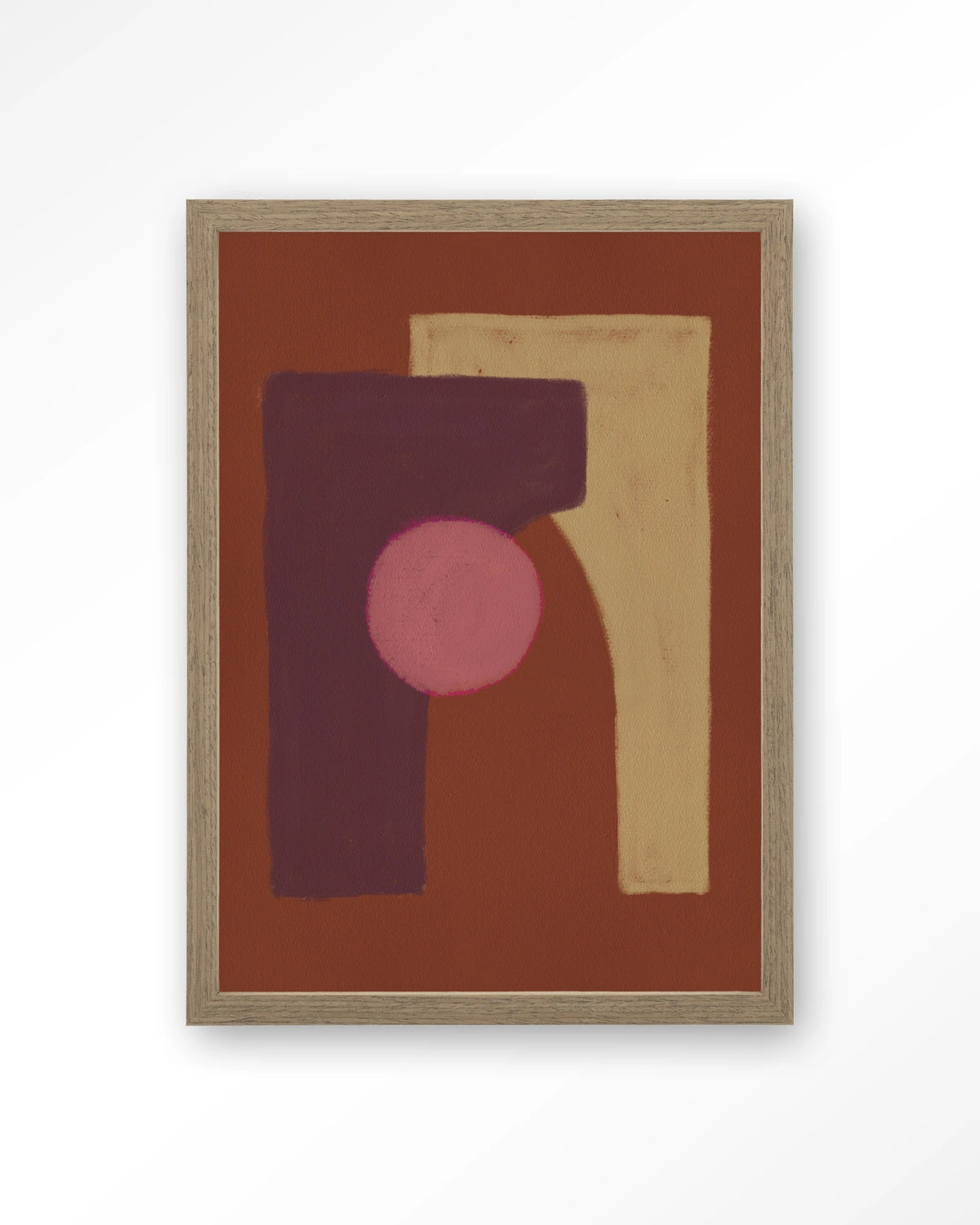 Herbal – abstract in bruin en roze – Art print – Hout bruin