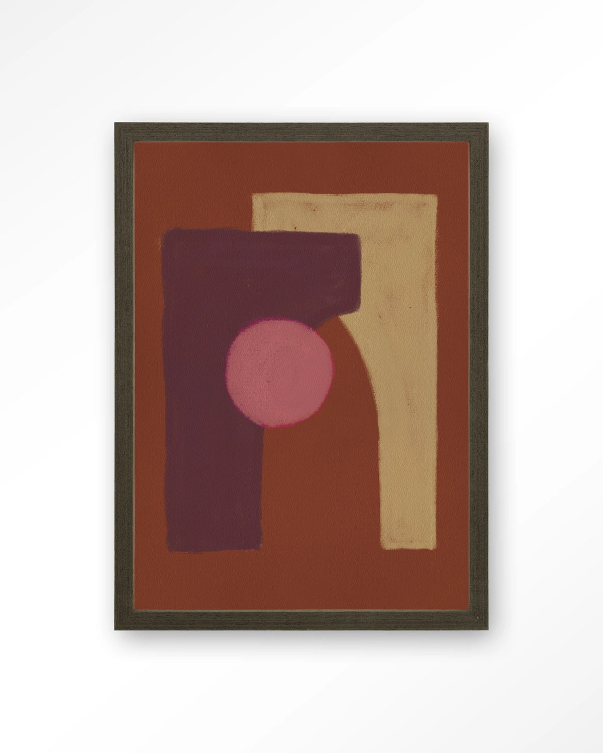 Herbal – abstract in bruin en roze – Art print – Hout donkerbruin