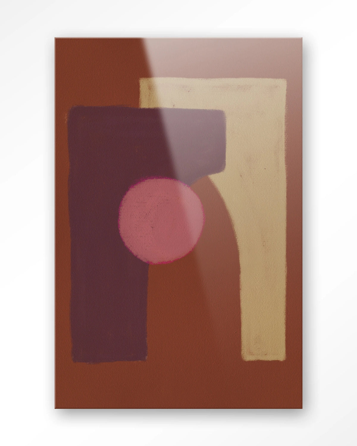 Herbal – abstract in bruin en roze – Glas – Blinde montage
