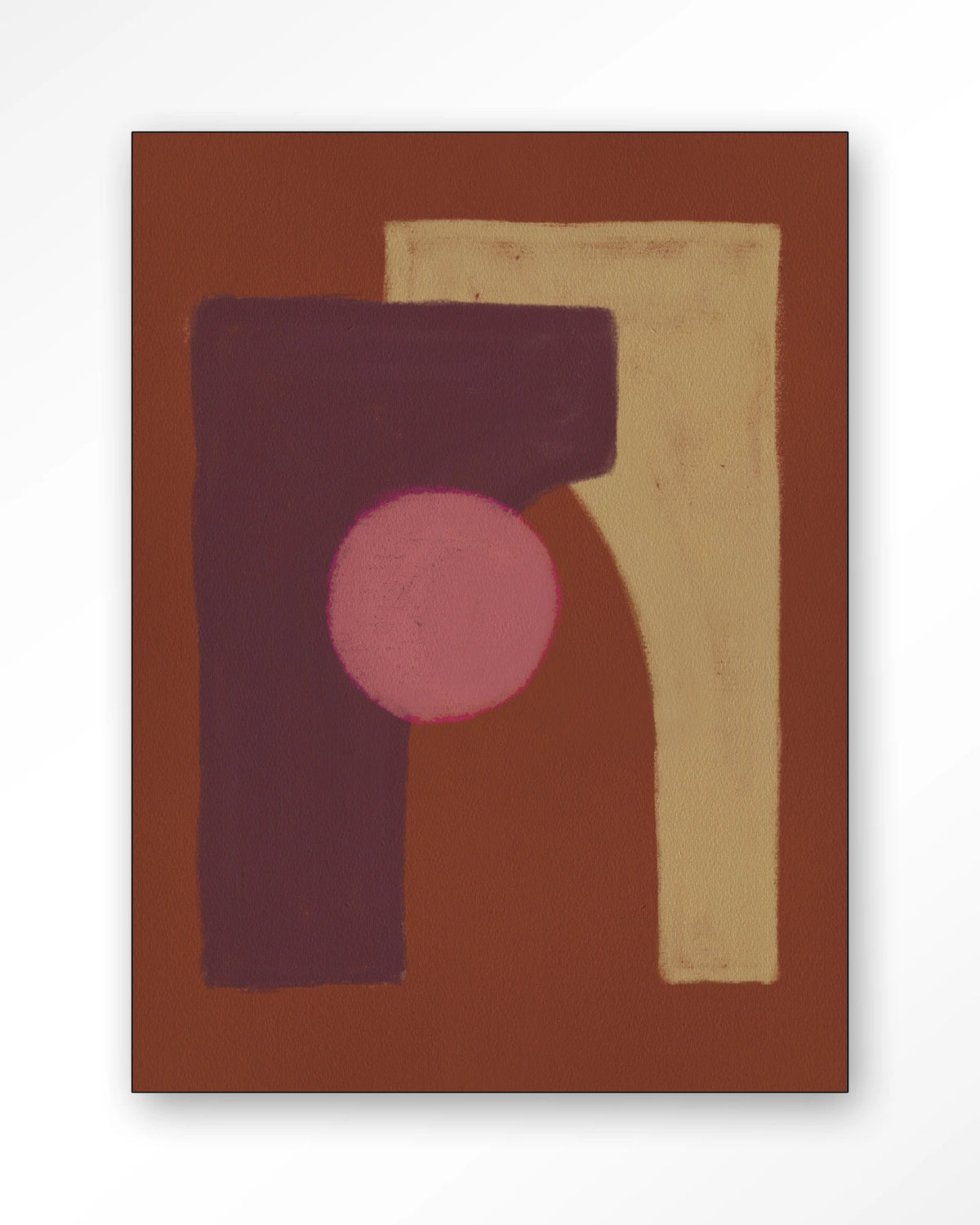 Herbal – abstract in bruin en roze – Wandkleed – Frame – zwart