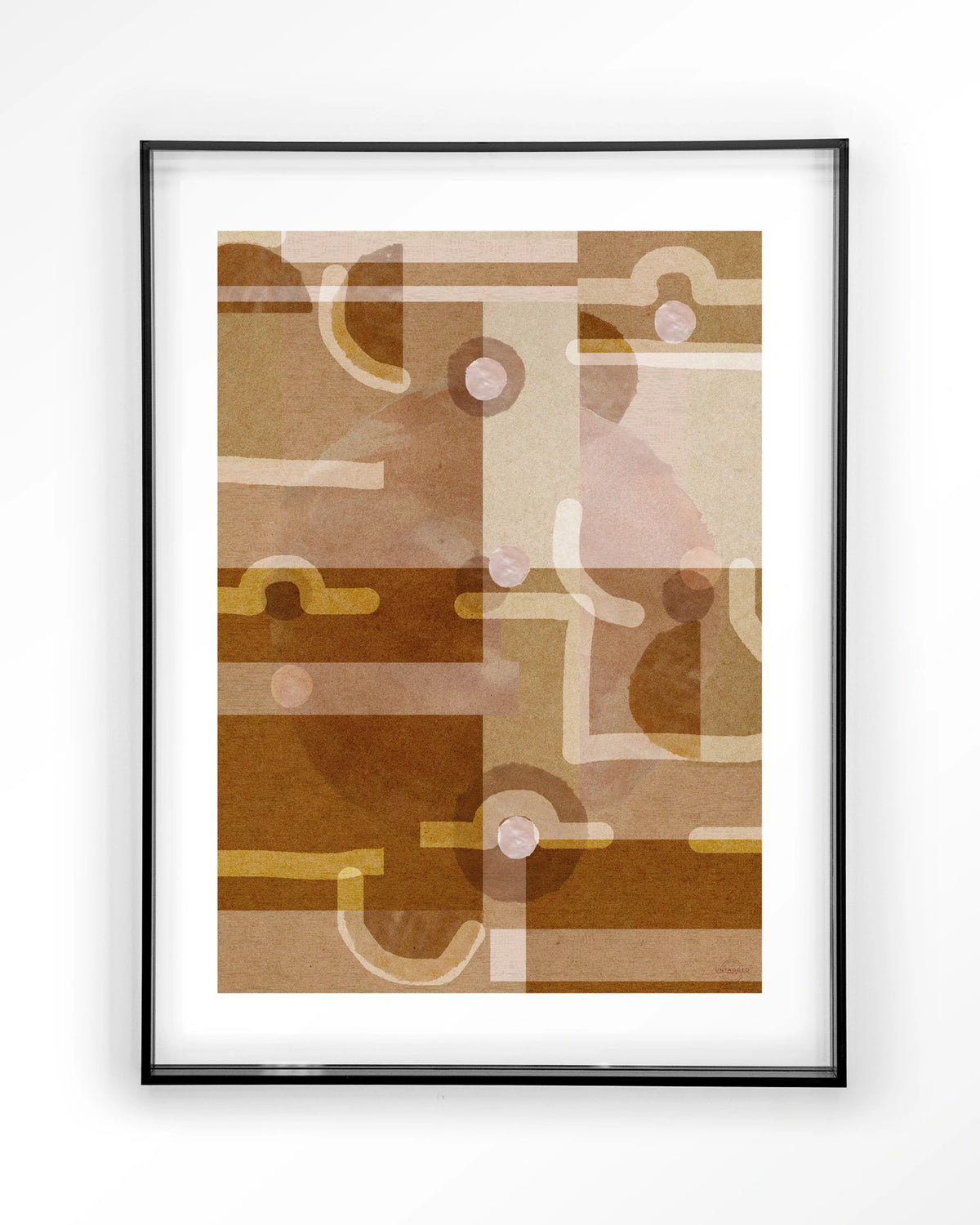 Terra Universe – abstract in bruin en oker – Art print – Acryl zwart