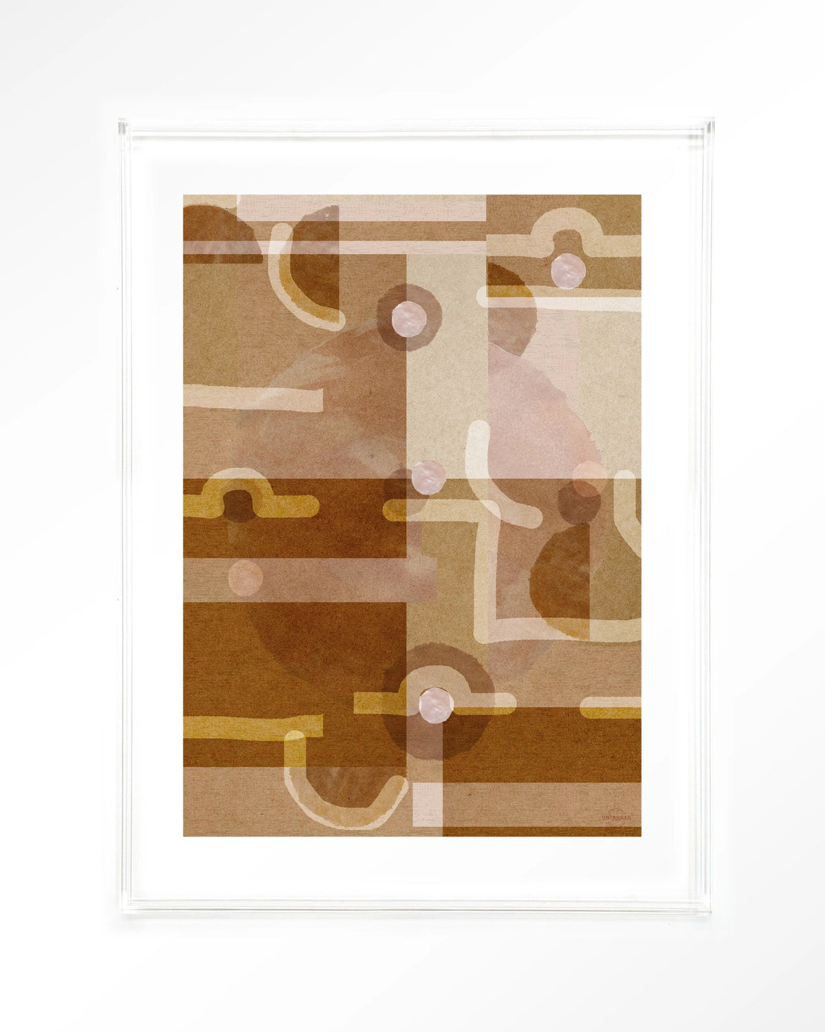 Terra Universe – abstract in bruin en oker – Art print – Acryl doorzichtig