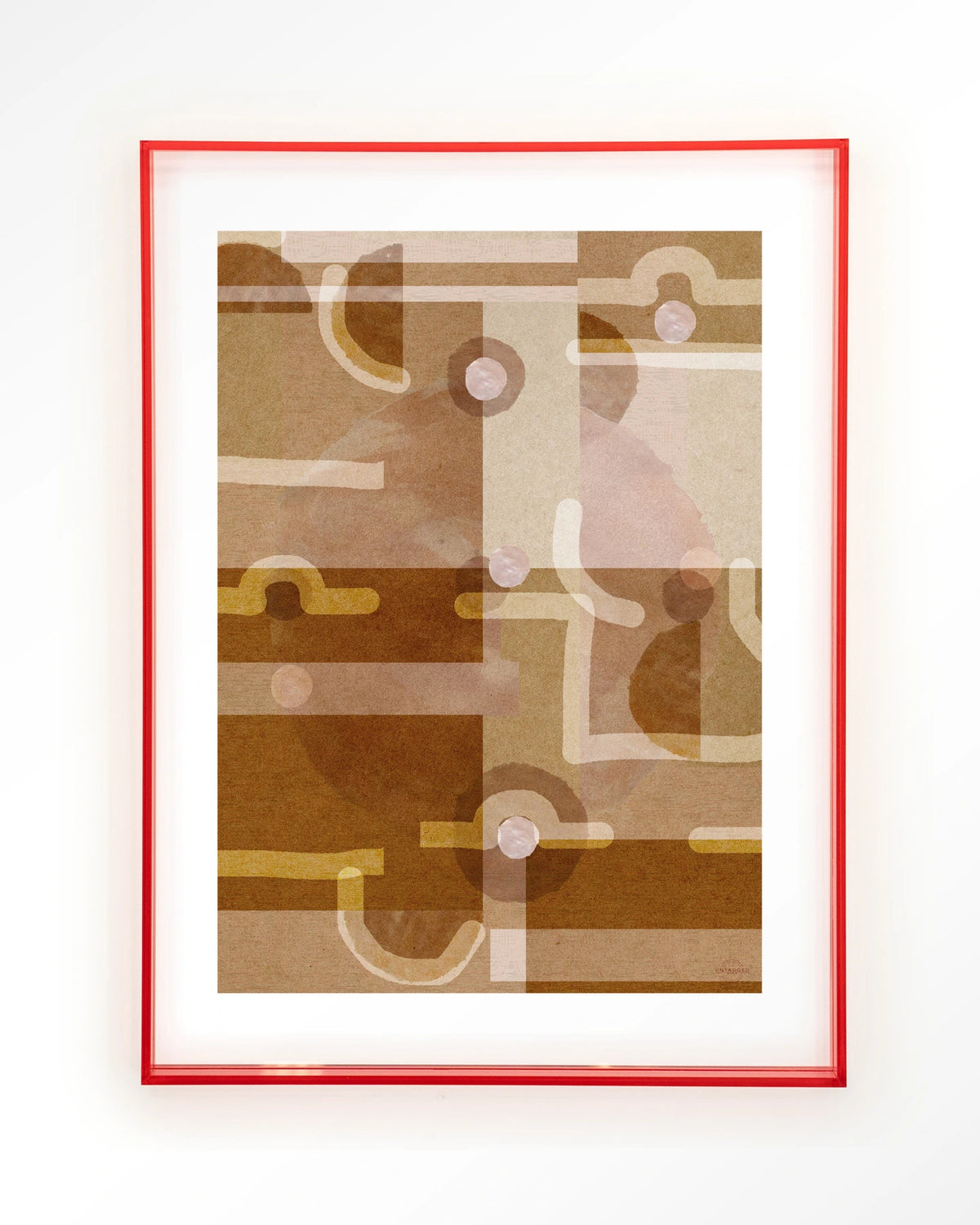 Terra Universe – abstract in bruin en oker – Art print – Acryl roze