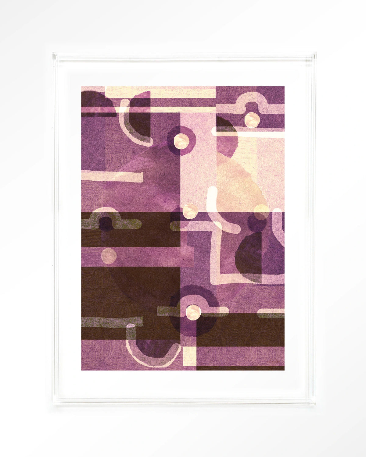 Tribal Universe – abstract in paars en bruin – Art print – Acryl doorzichtig
