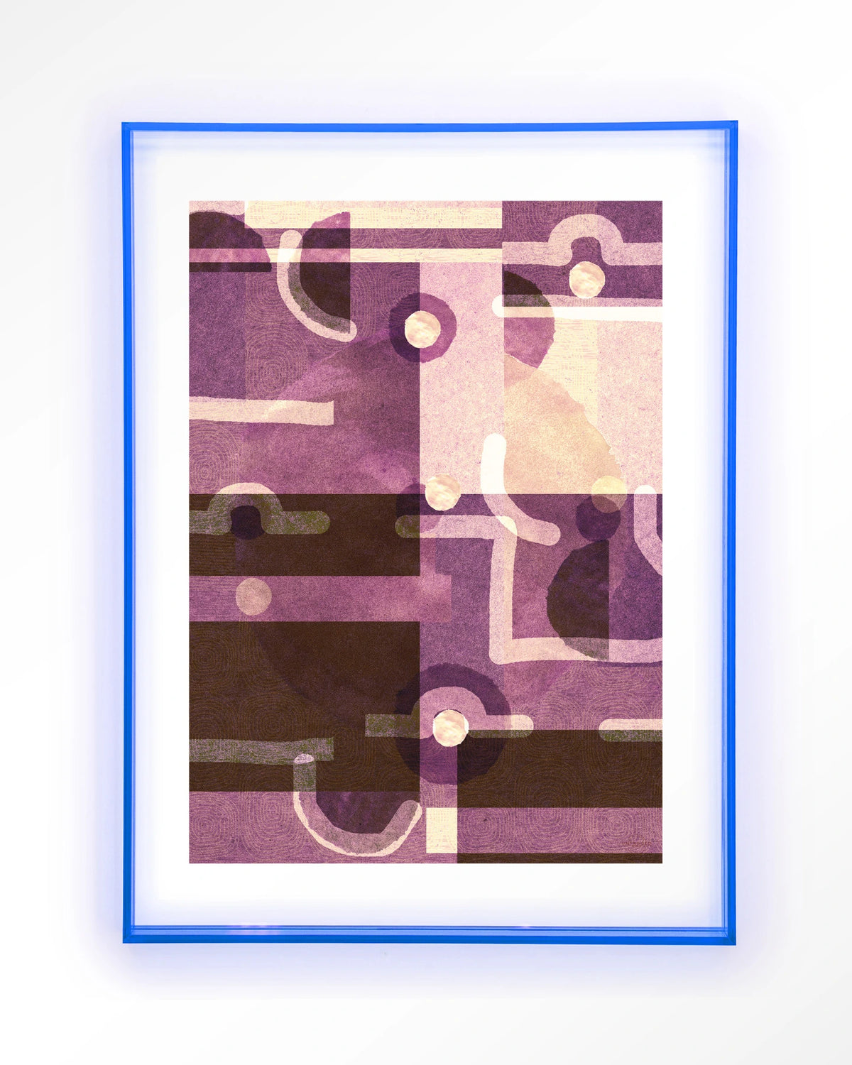 Tribal Universe – abstract in paars en bruin – Art print – Acryl lichtblauw