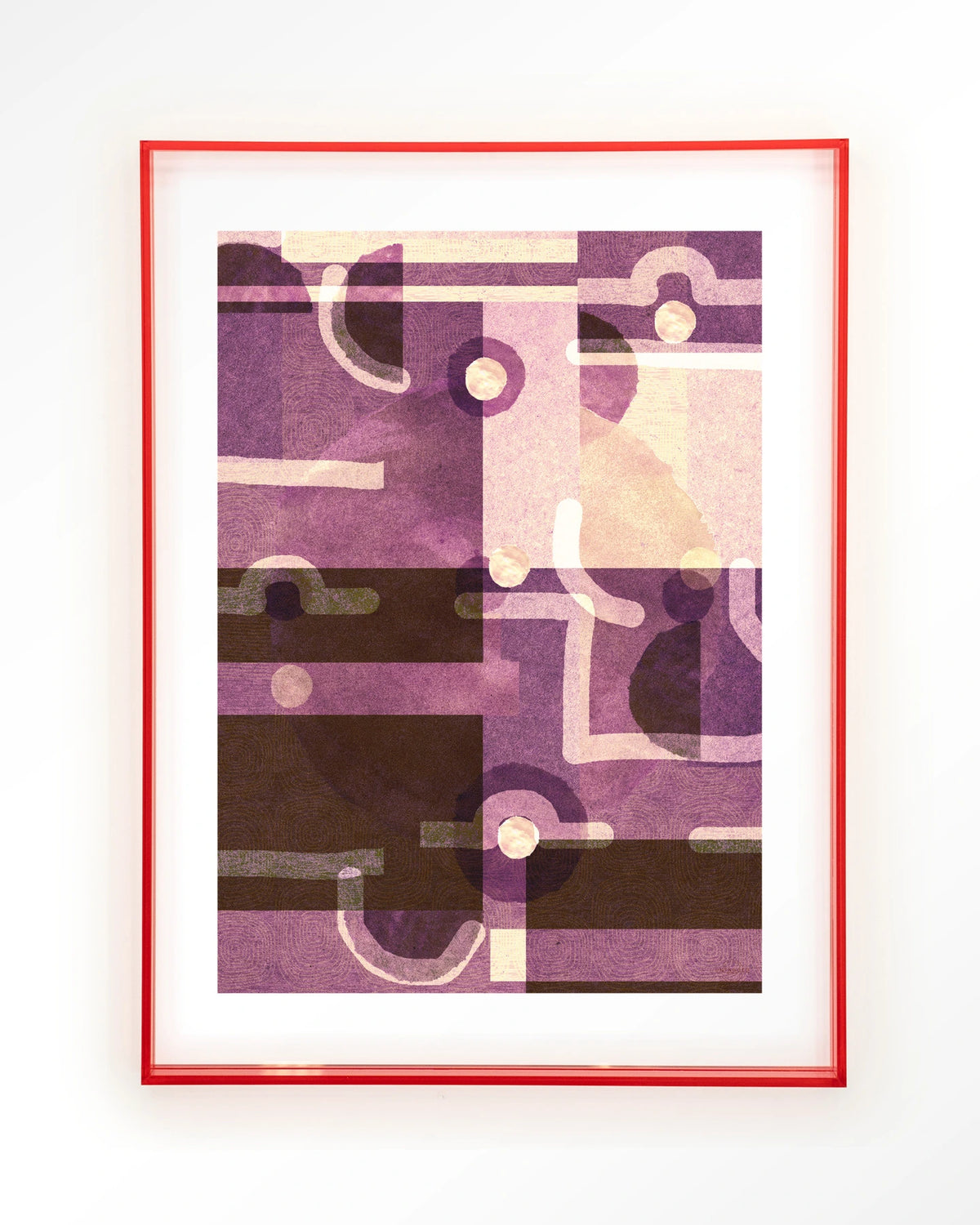 Tribal Universe – abstract in paars en bruin – Art print – Acryl roze