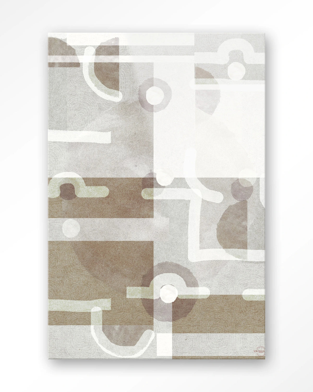 Symbols Of The Universe – abstract geometrisch in grijs en beige – Glas – Blinde montage