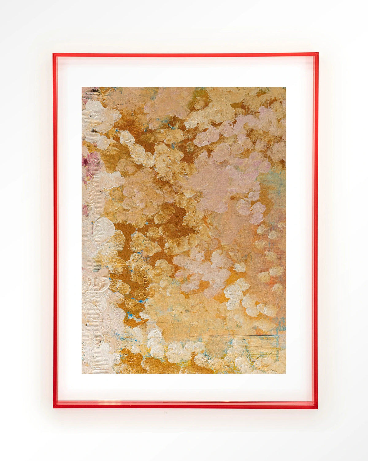 Abundance – abstract in goud en roze – Art print – Acryl roze
